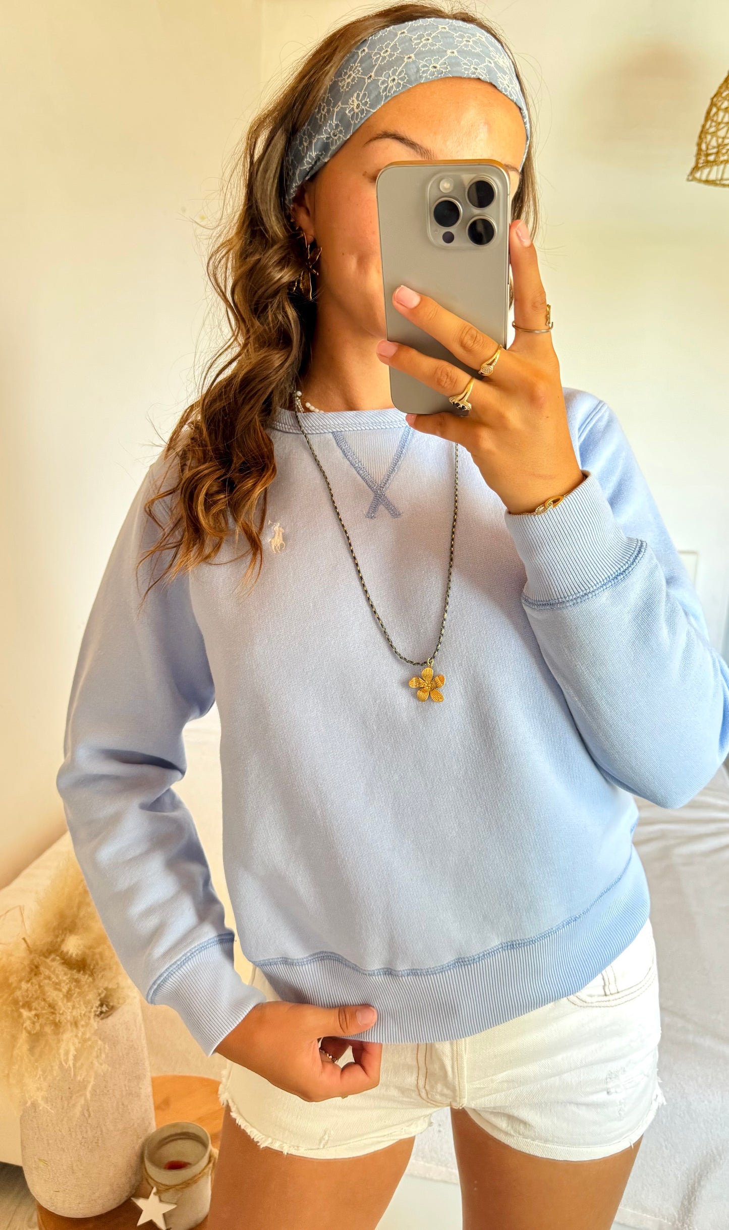 Sweat bleu pastel Ralph Lauren - XS