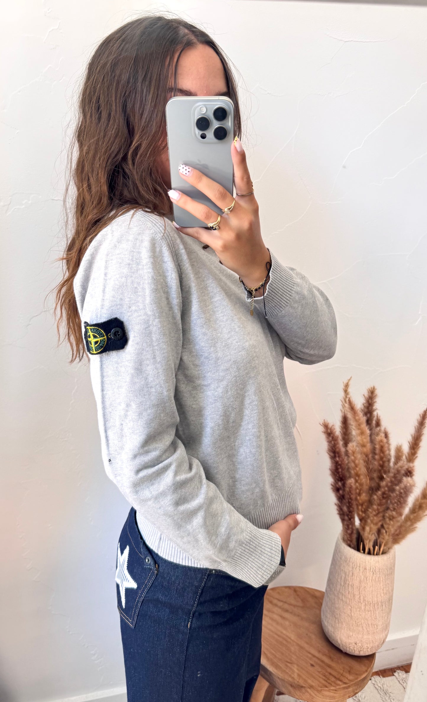 Pull léger gris Stone Island - XS