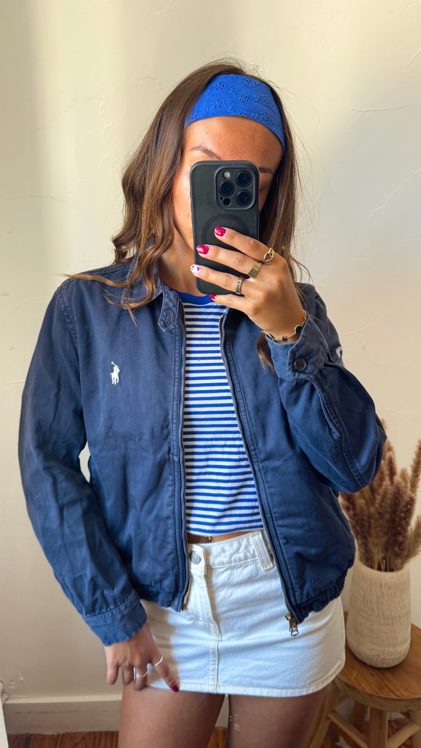 Veste toile de coton marine Ralph Lauren - M