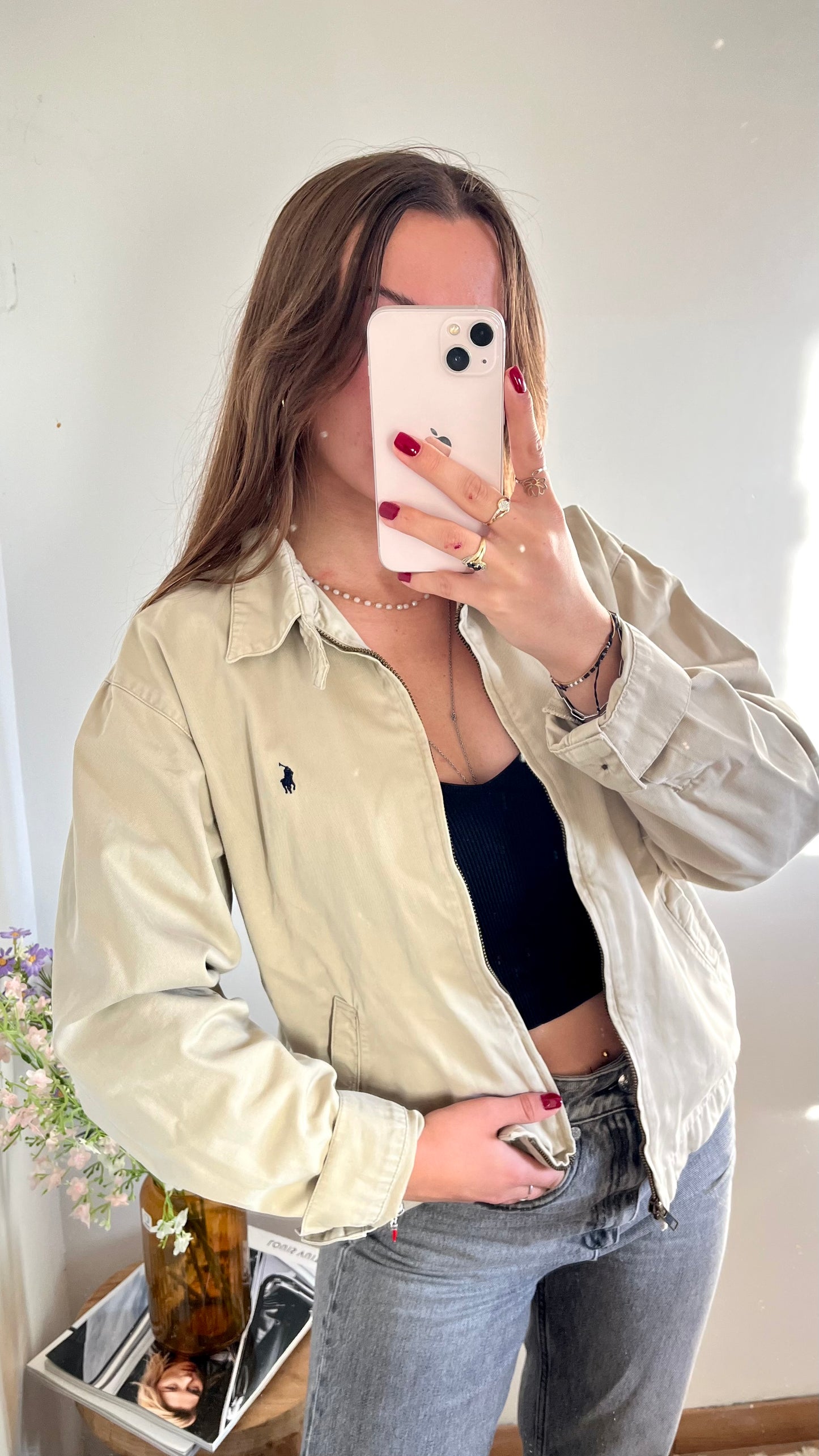 Veste en toile de coton beige Ralph Lauren - M
