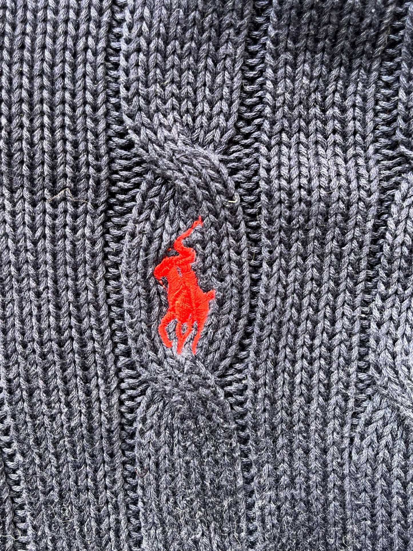 Pull torsadé bleu marine Ralph Lauren - M