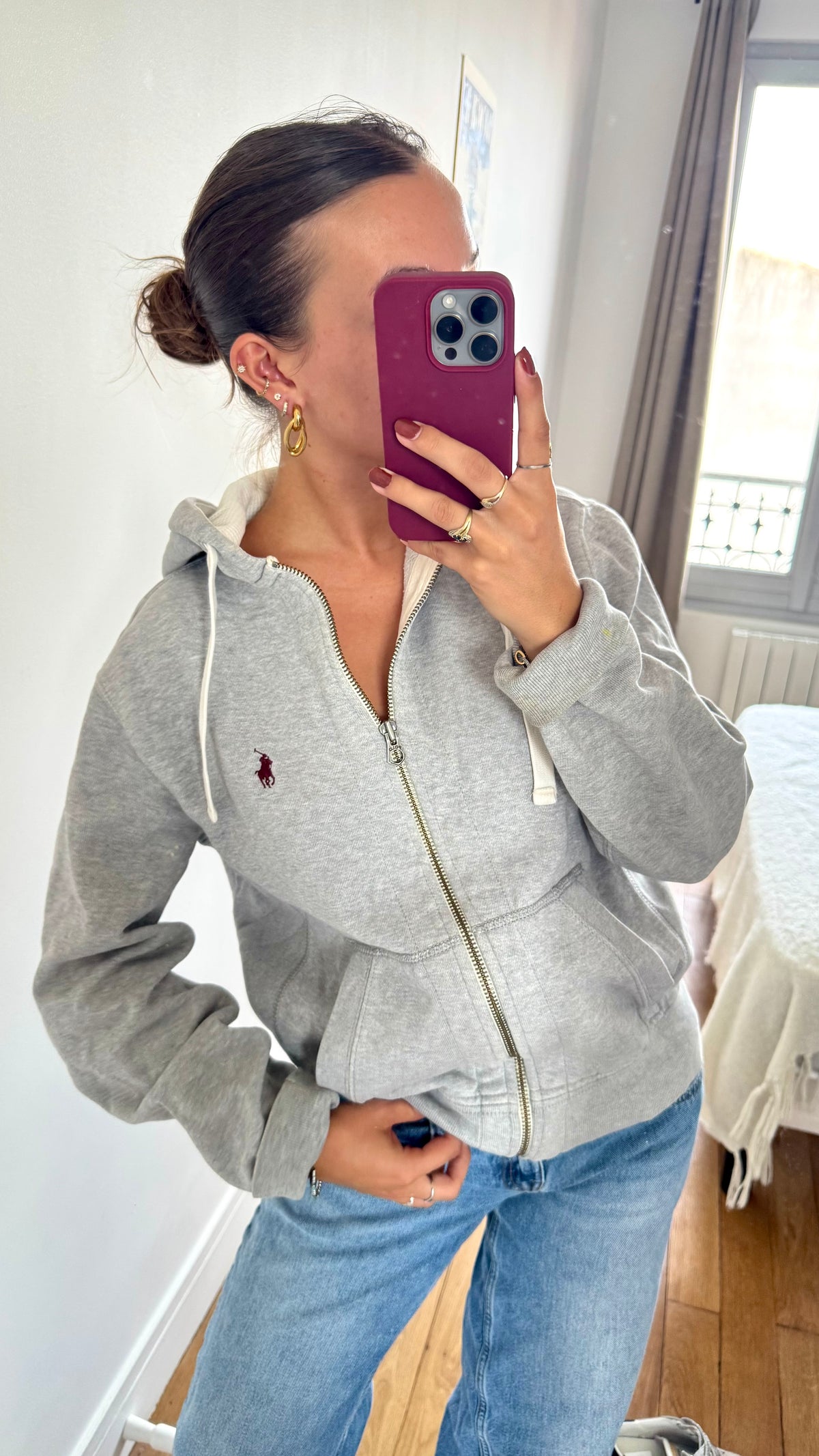 Veste a capuche grise Ralph Lauren - S