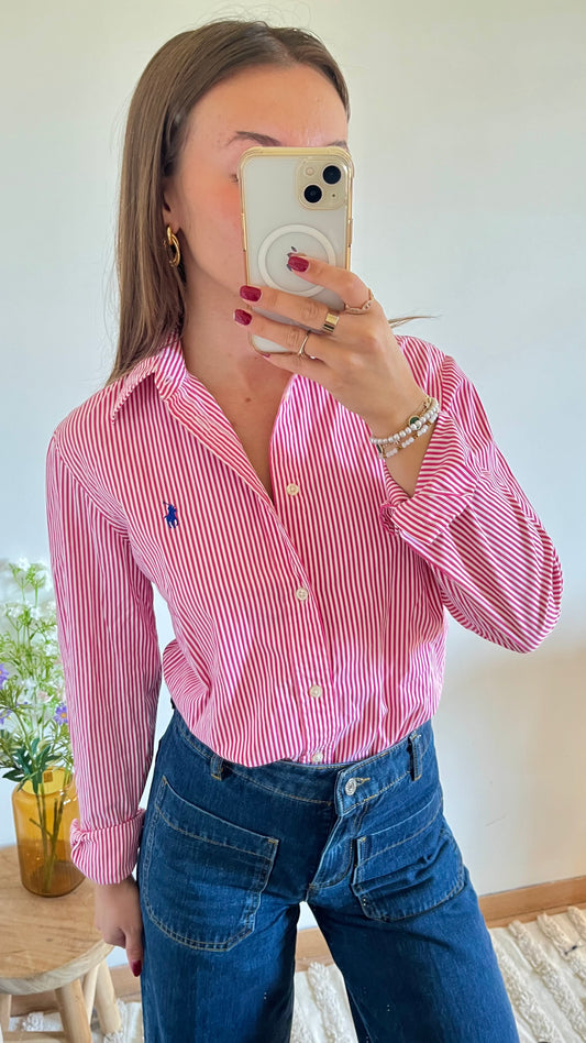 Chemise à rayures roses Ralph Lauren - M
