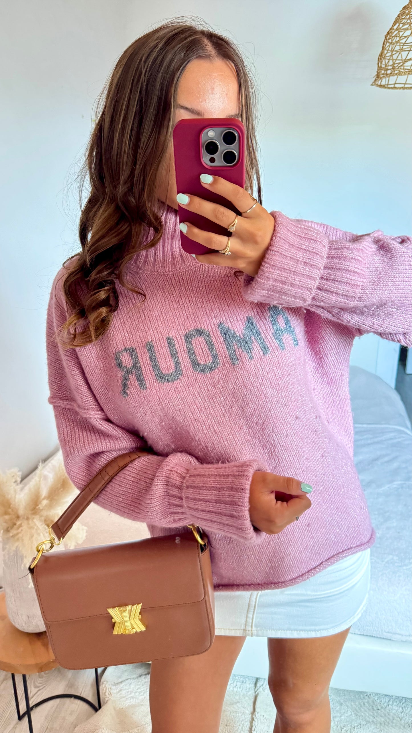 Pull en laine pailleté rose Zadig & Voltaire - S