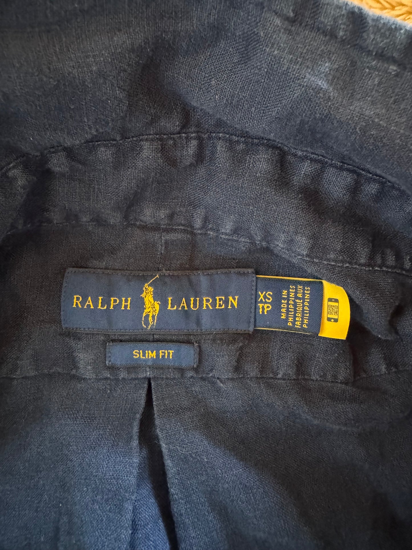 Chemise en lin bleu marine Ralph Lauren - XS