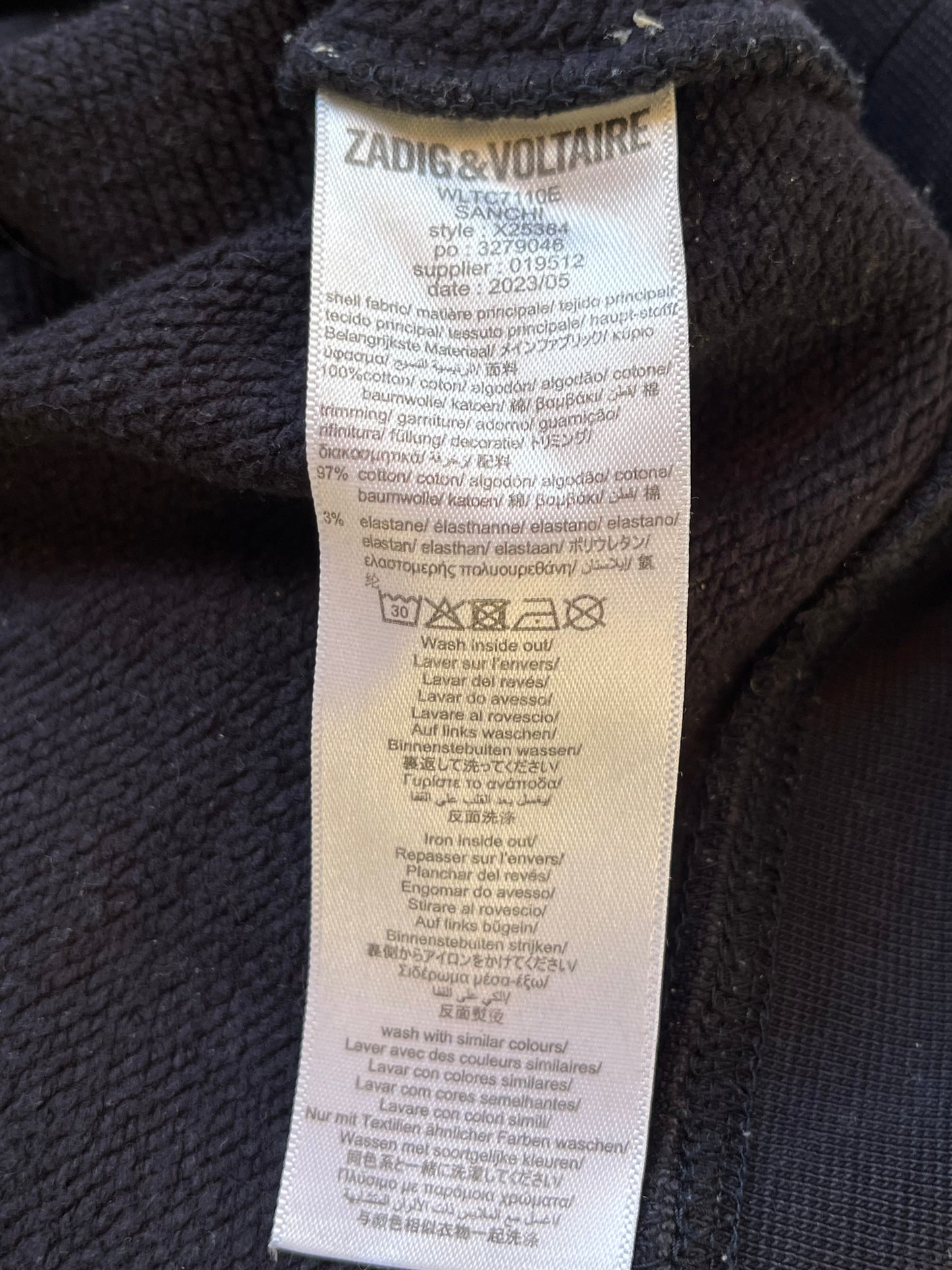 Sweat marine inscriptions dos Zadig & Voltaire - XS
