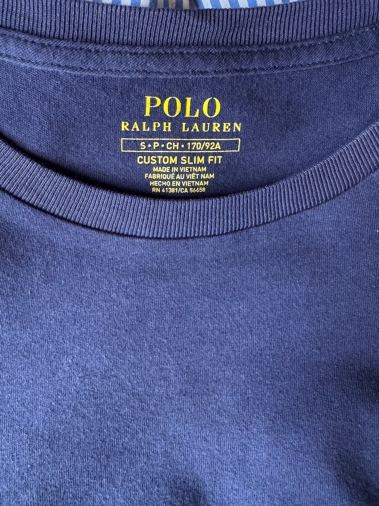 T-shirt bleu marine col rond Ralph Lauren - S