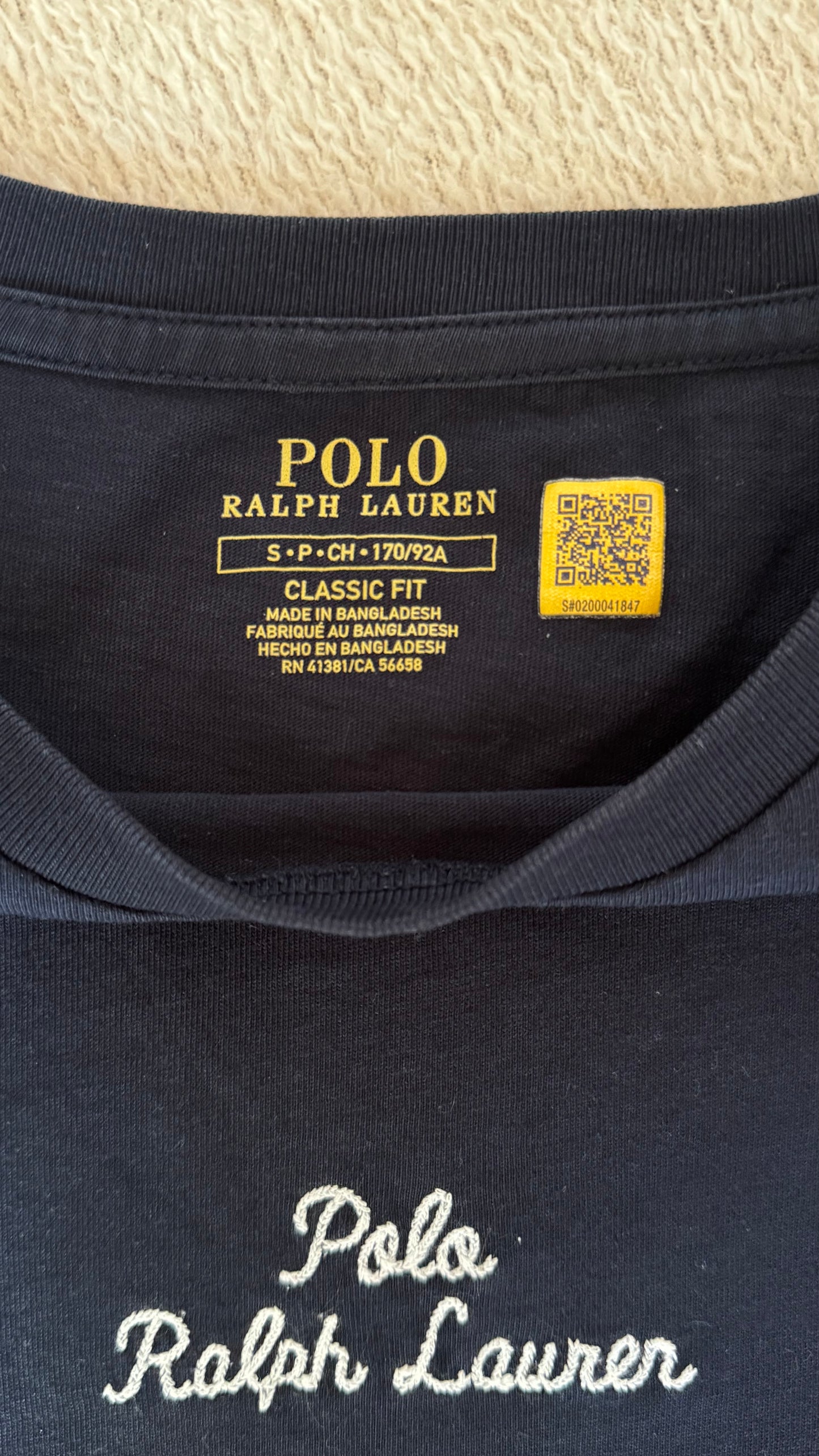 T-shirt polo brodé marine Ralph Lauren - S homme / M femme