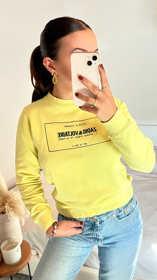 Sweat col rond jaune Zadig & Voltaire - XS
