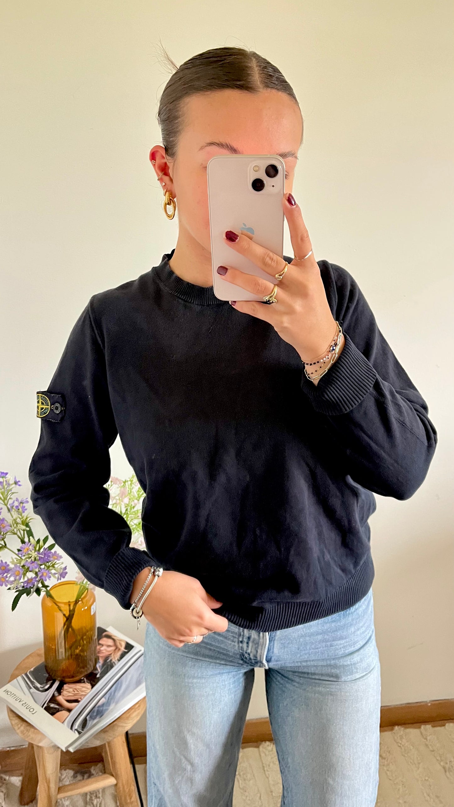 Pull noir Stone Island - M