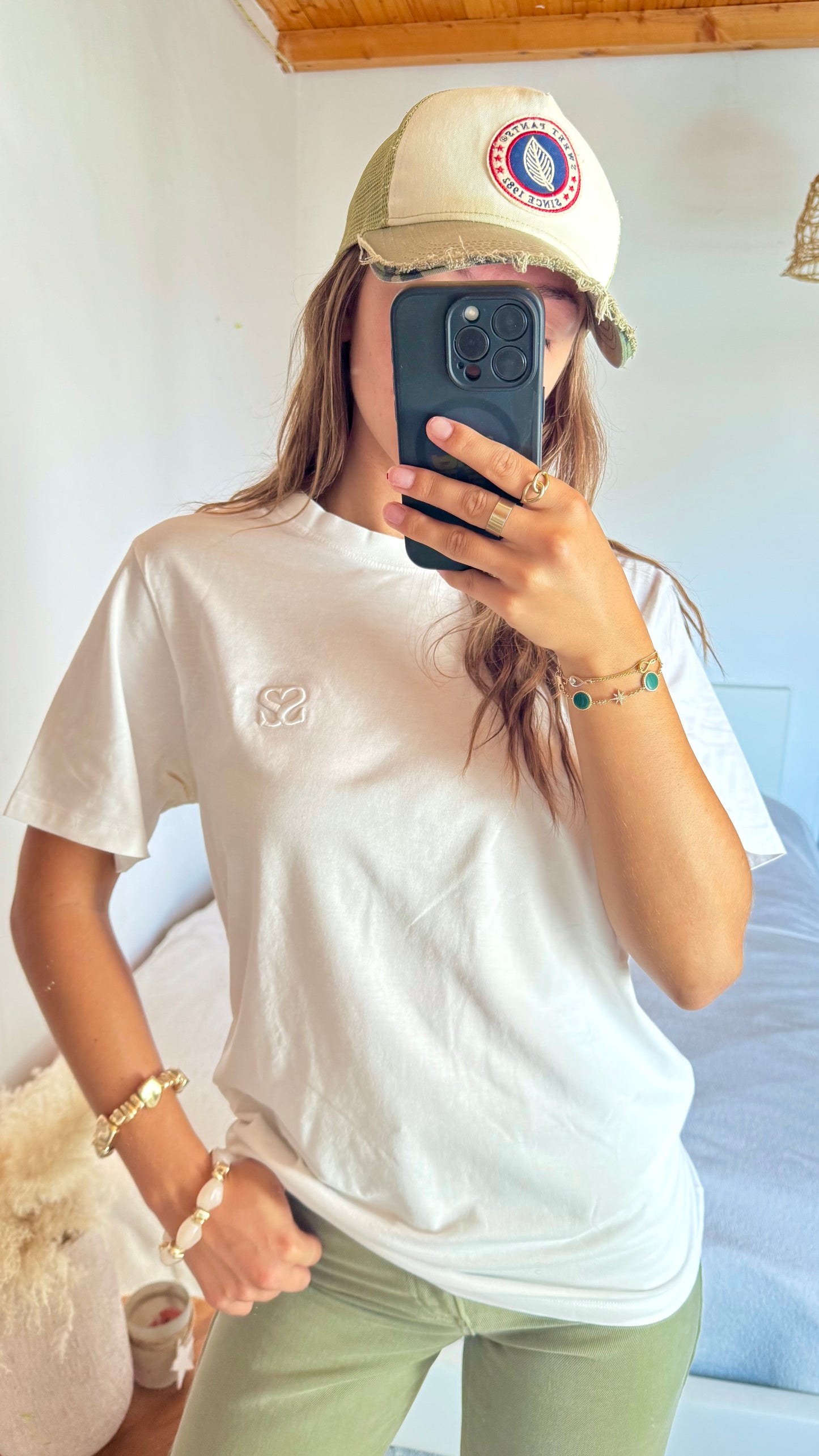 T-shirt blanc brodé Sandro - M