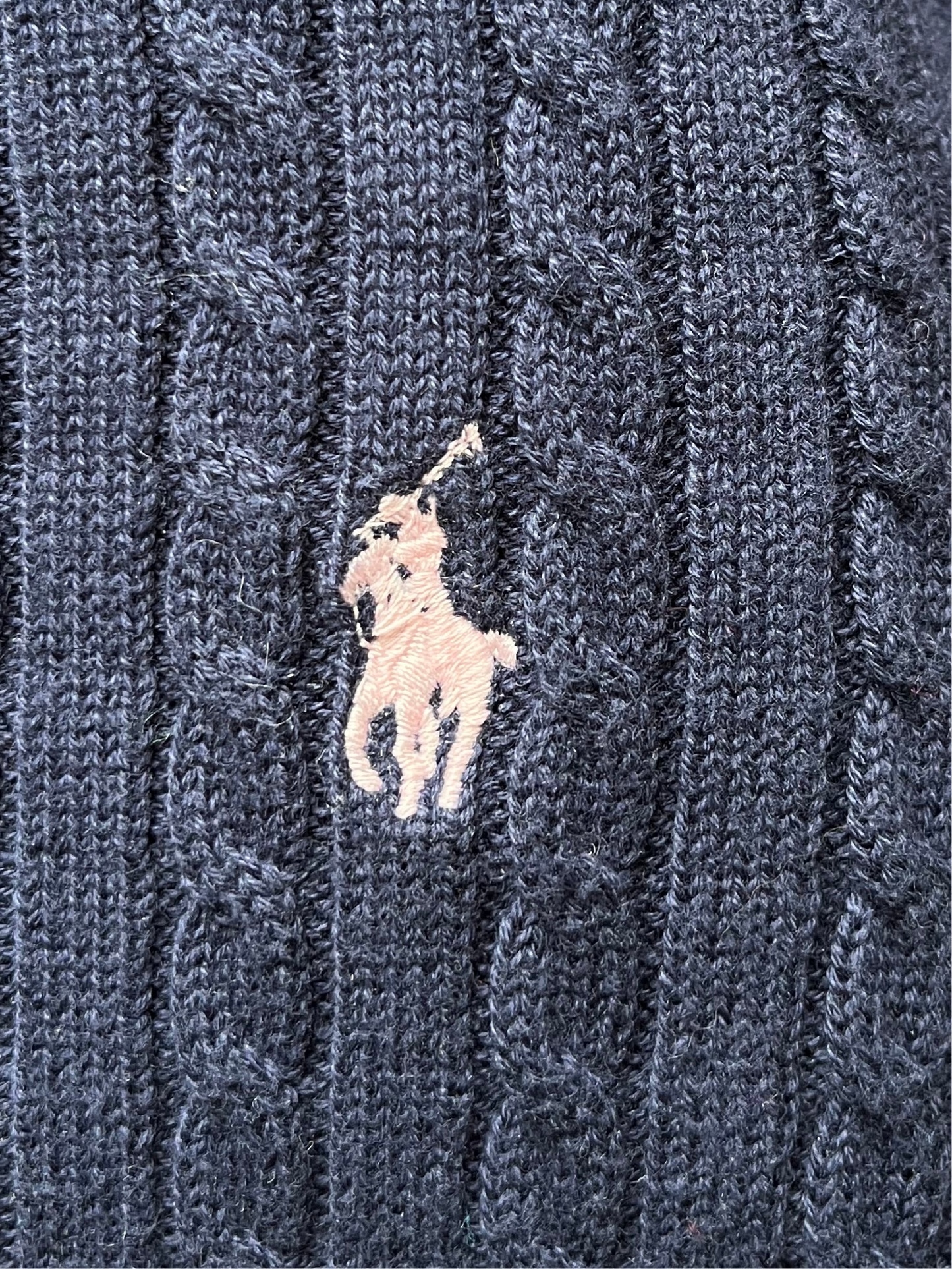 Pull torsadé bleu marine Ralph Lauren - XS