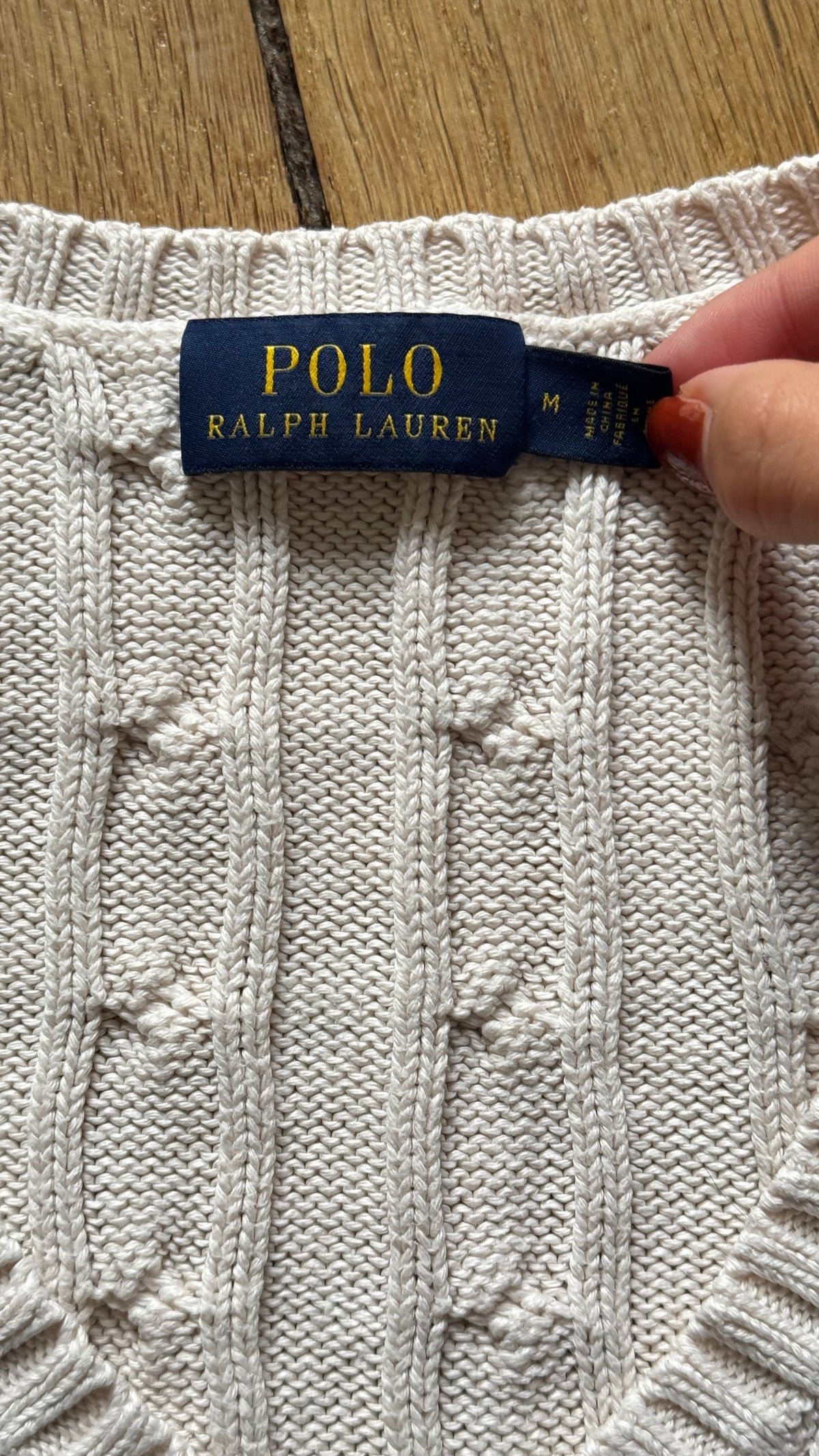 Pull torsadé crème Ralph Lauren - M