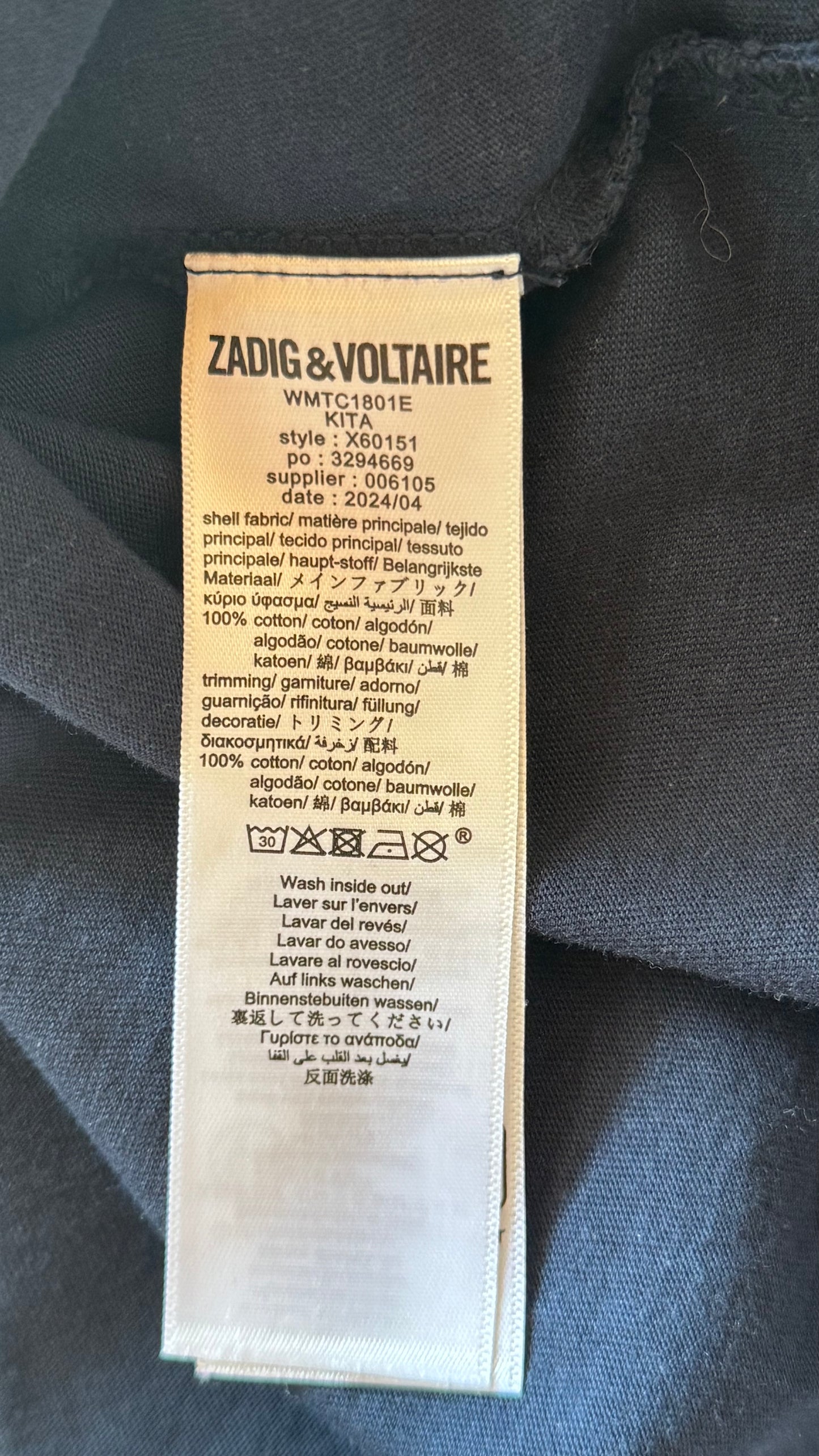 T-shirt marine Zadig & Voltaire - M