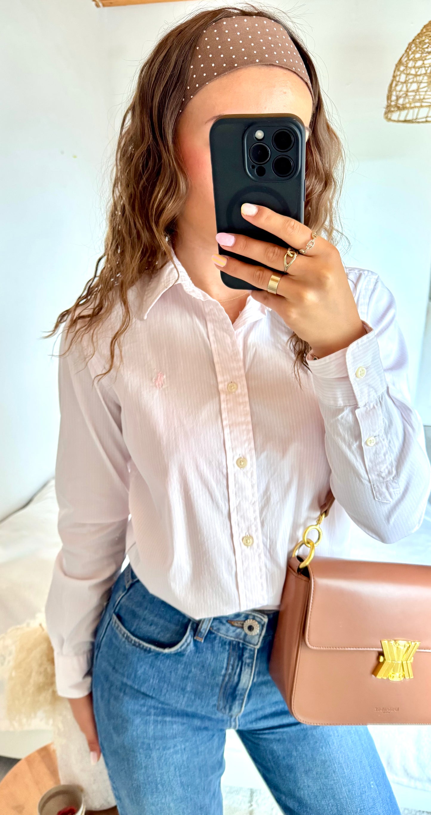 Chemise rayée rose Ralph Lauren - XS