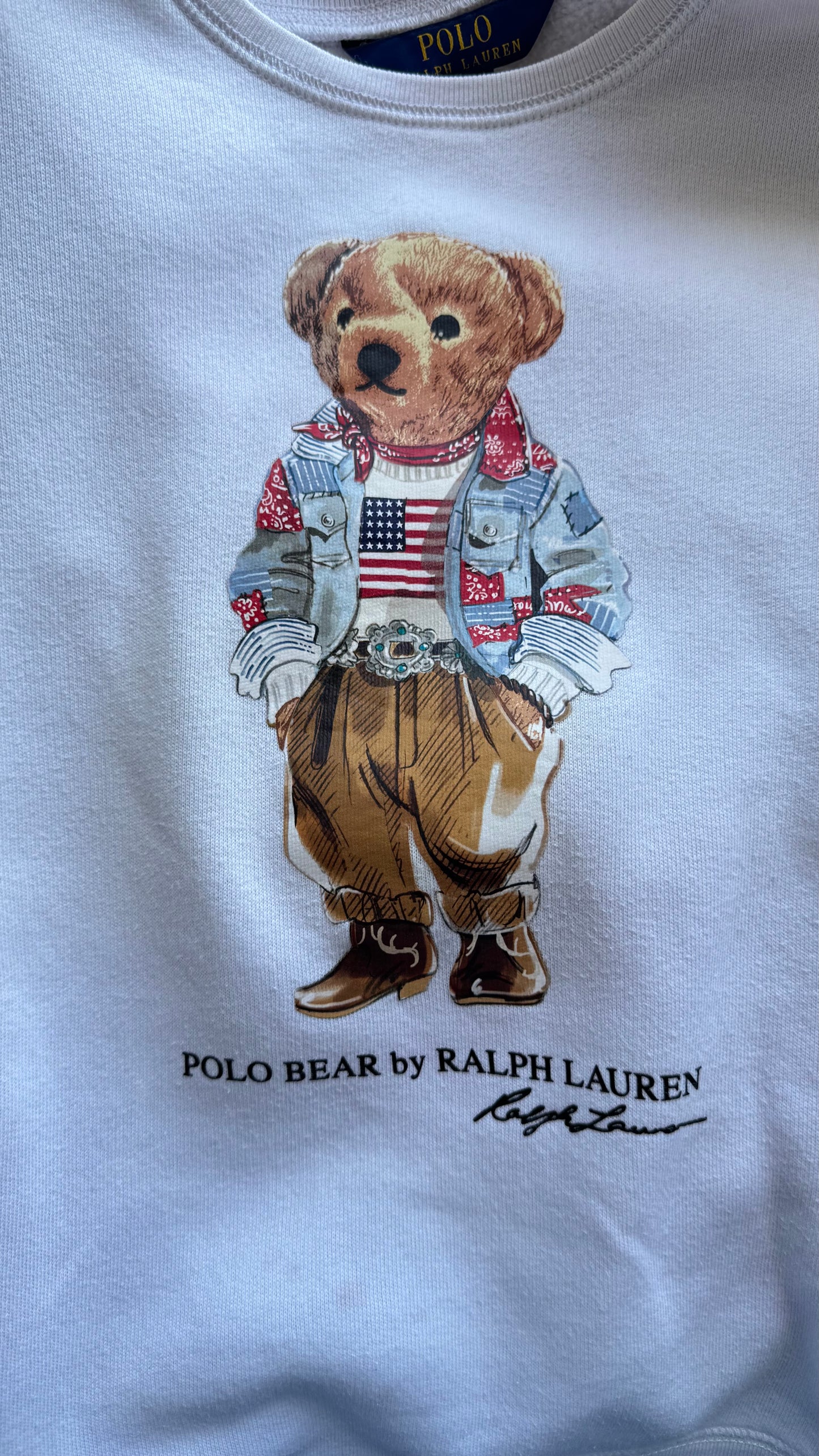Pull blanc nounours Ralph Lauren - XS