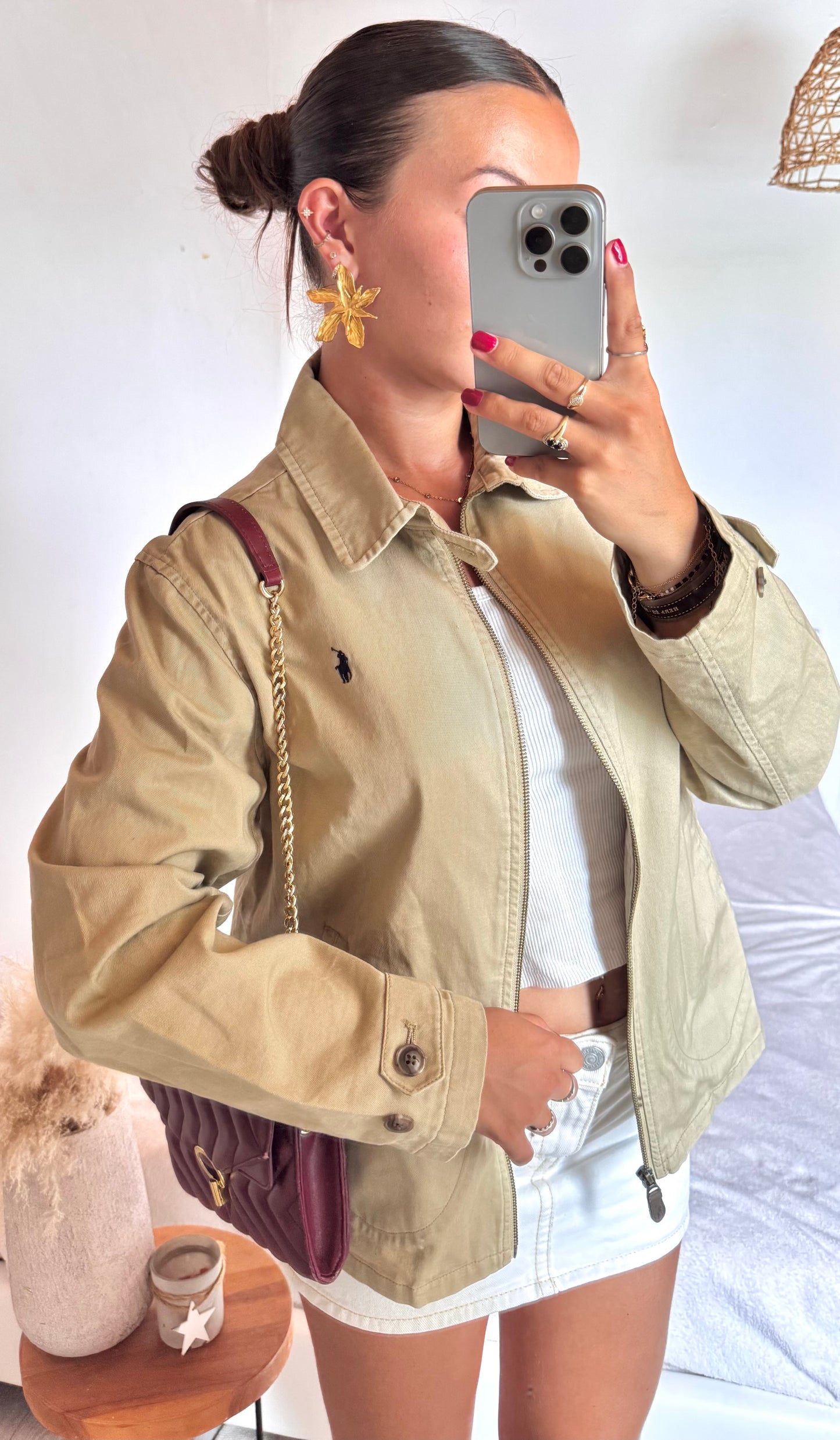 Veste toile de coton beige Ralph Lauren - M