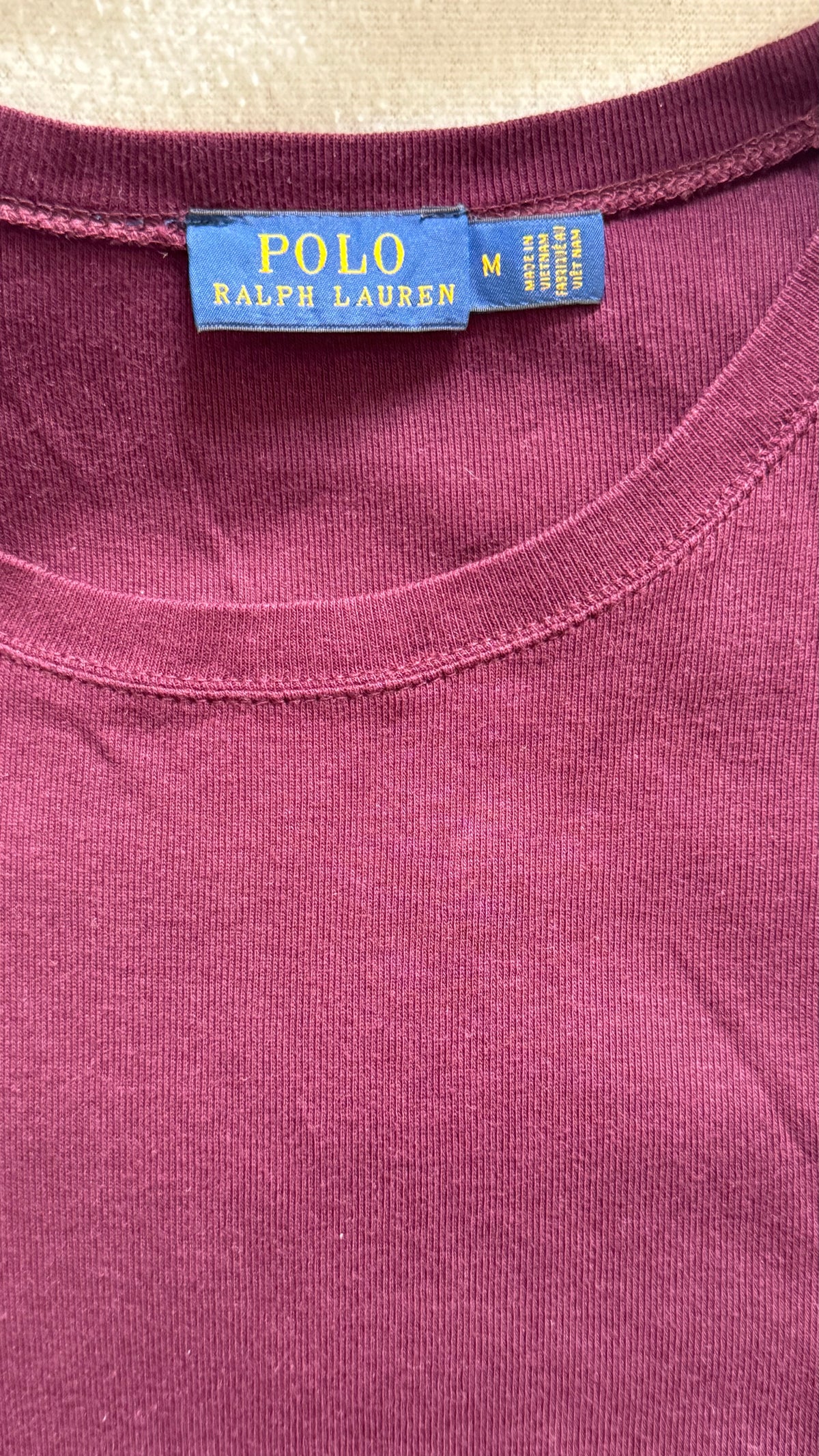 Pull en col rond bordeaux Ralph Lauren - M