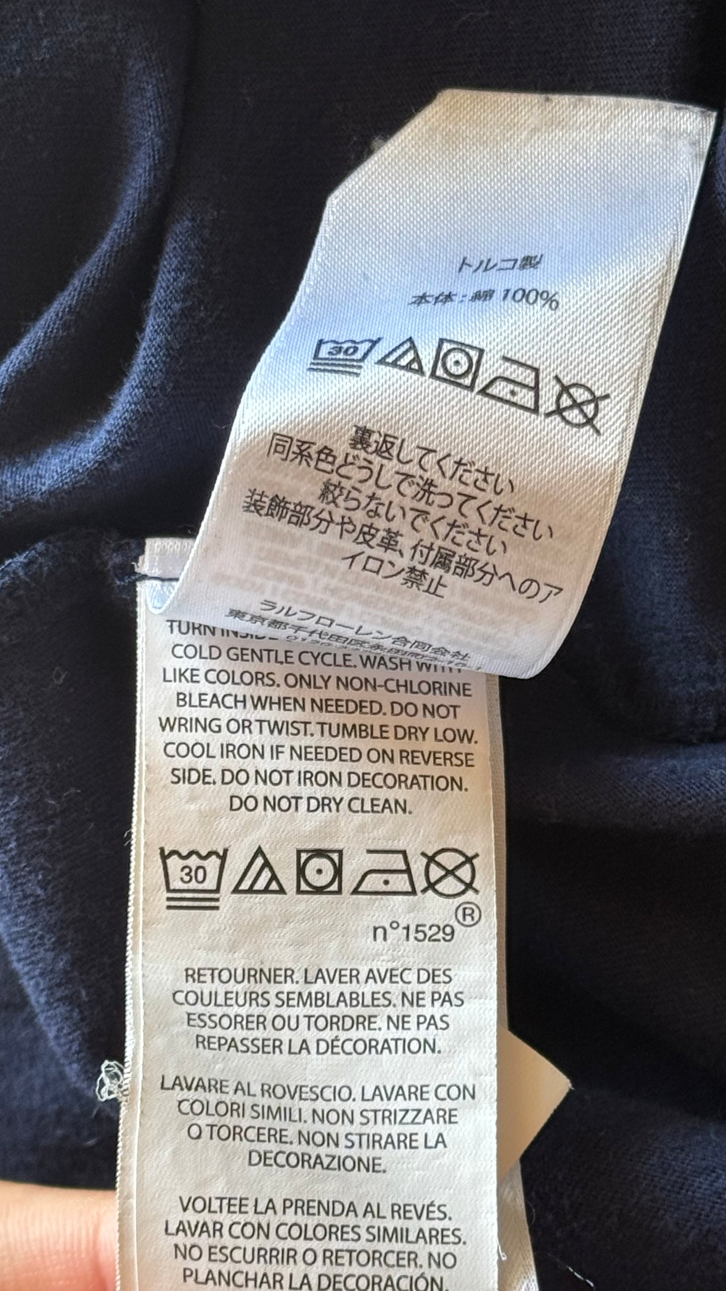 T-shirt marine col V Ralph Lauren - M