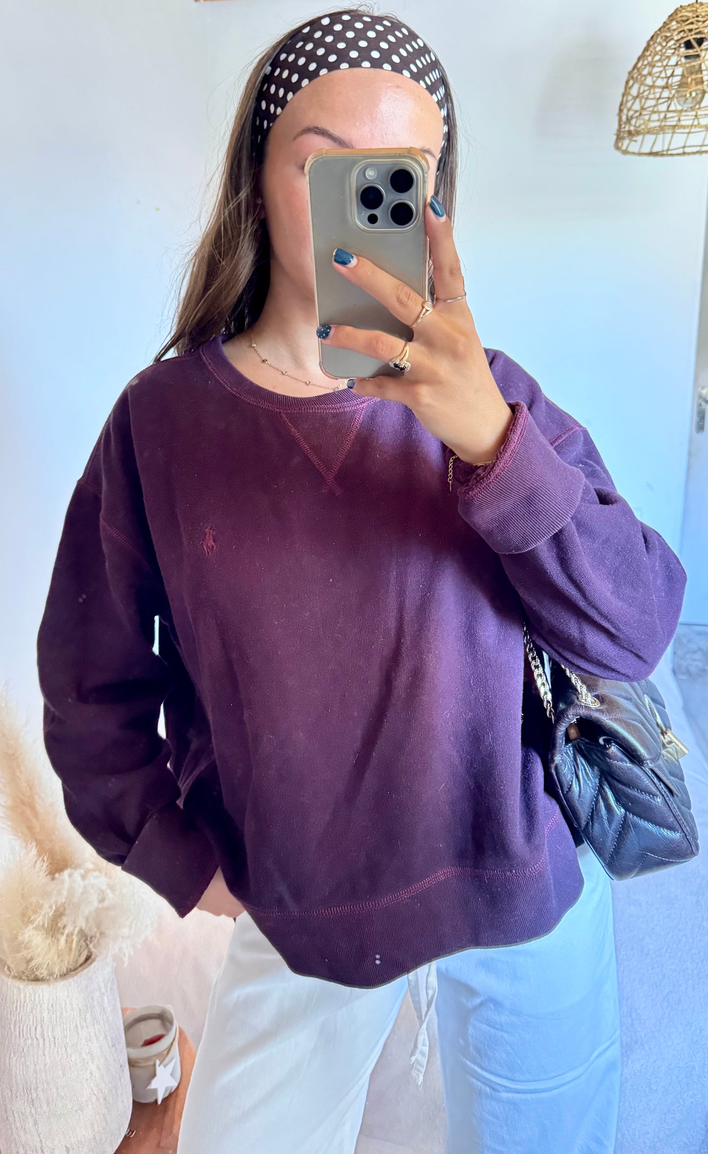 Sweat col rond bordeaux Ralph Lauren - L/XL