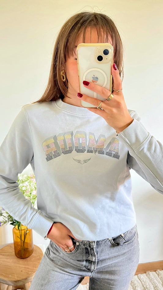 Sweat Zadig & Voltaire gris strass - M