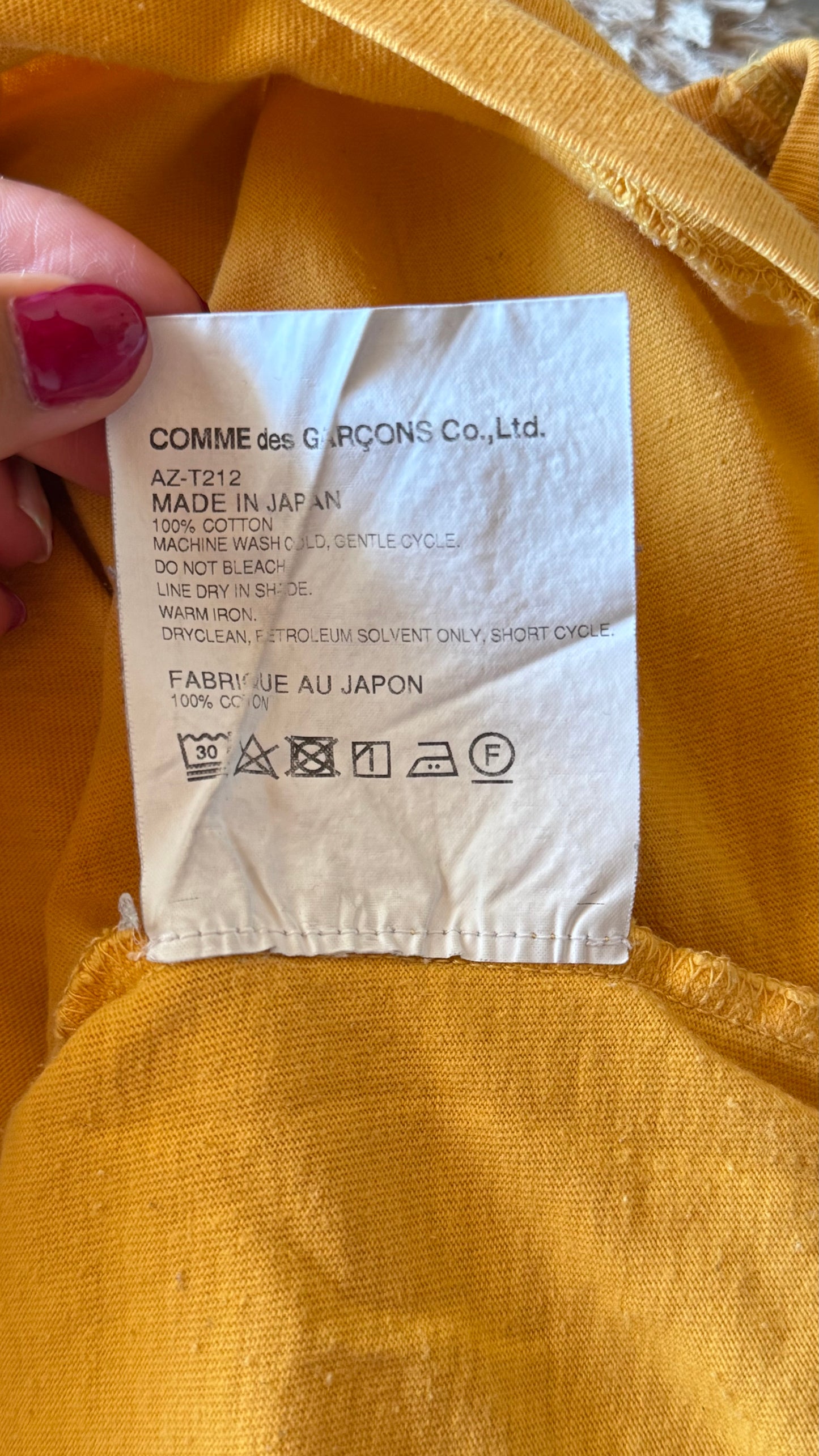 T-shirt jaune Comme des garçons - S