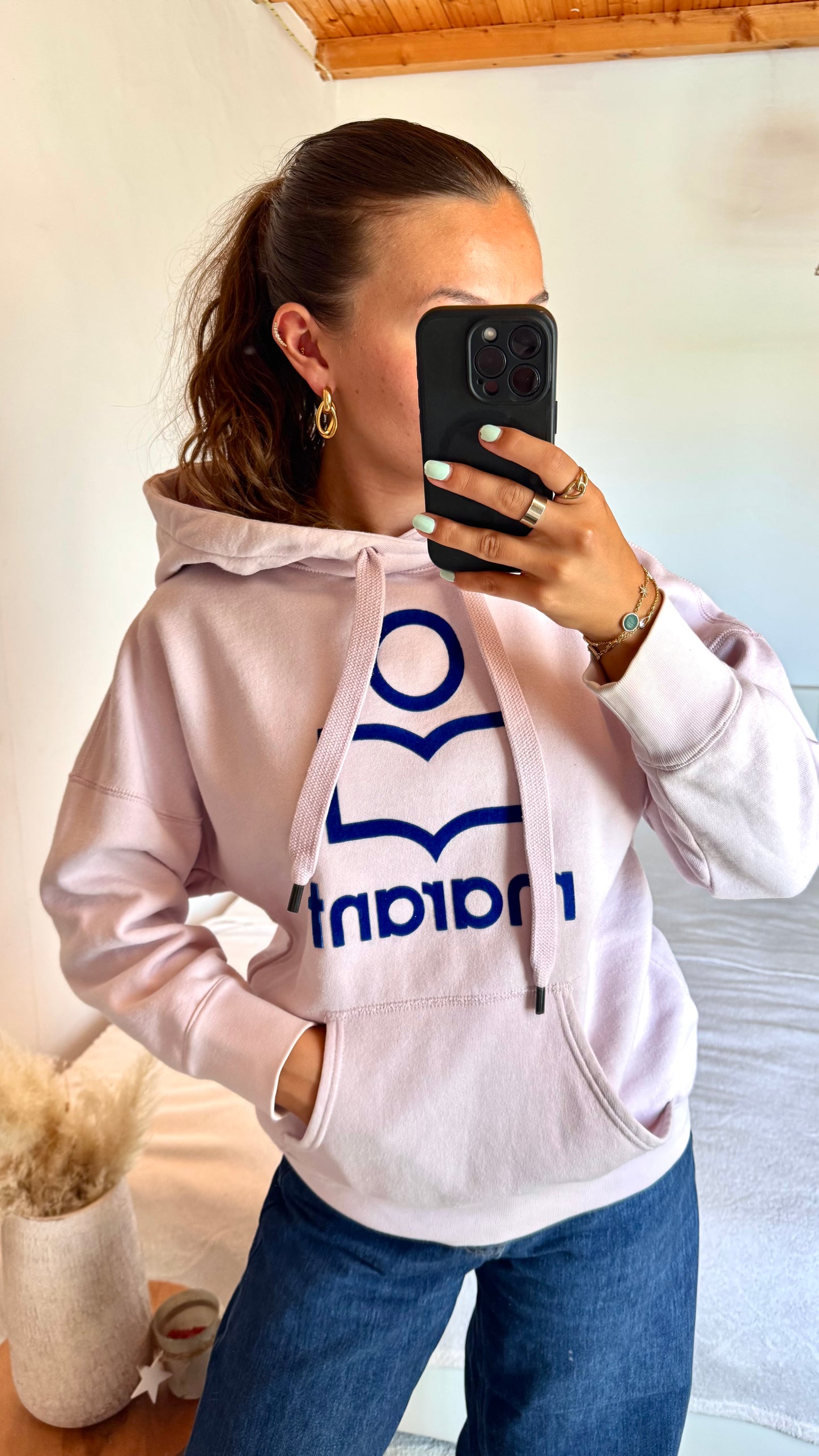 Sweat à capuche rose pastel Isabel Marant - S