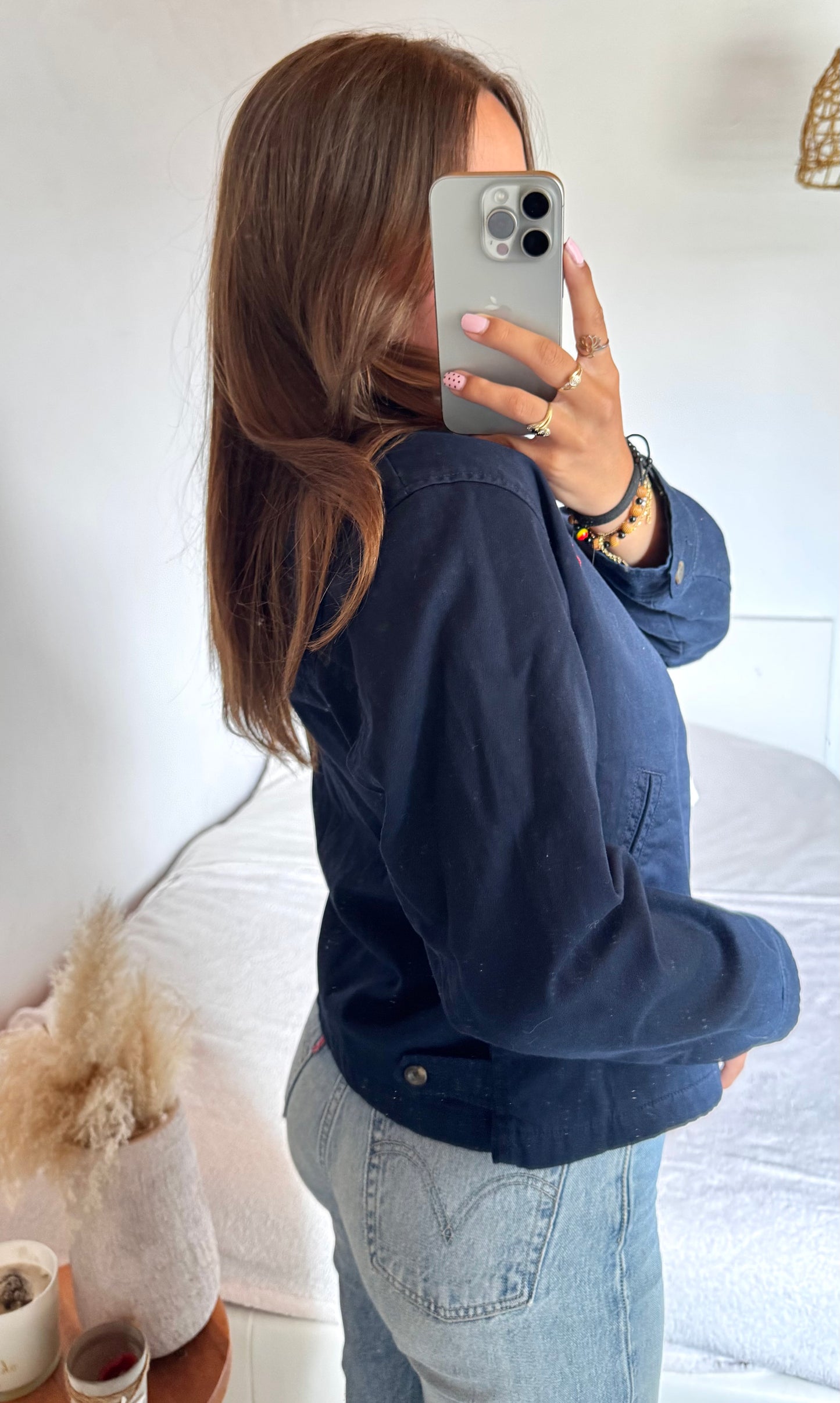 Veste toile de coton bleu marine Ralph Lauren - M