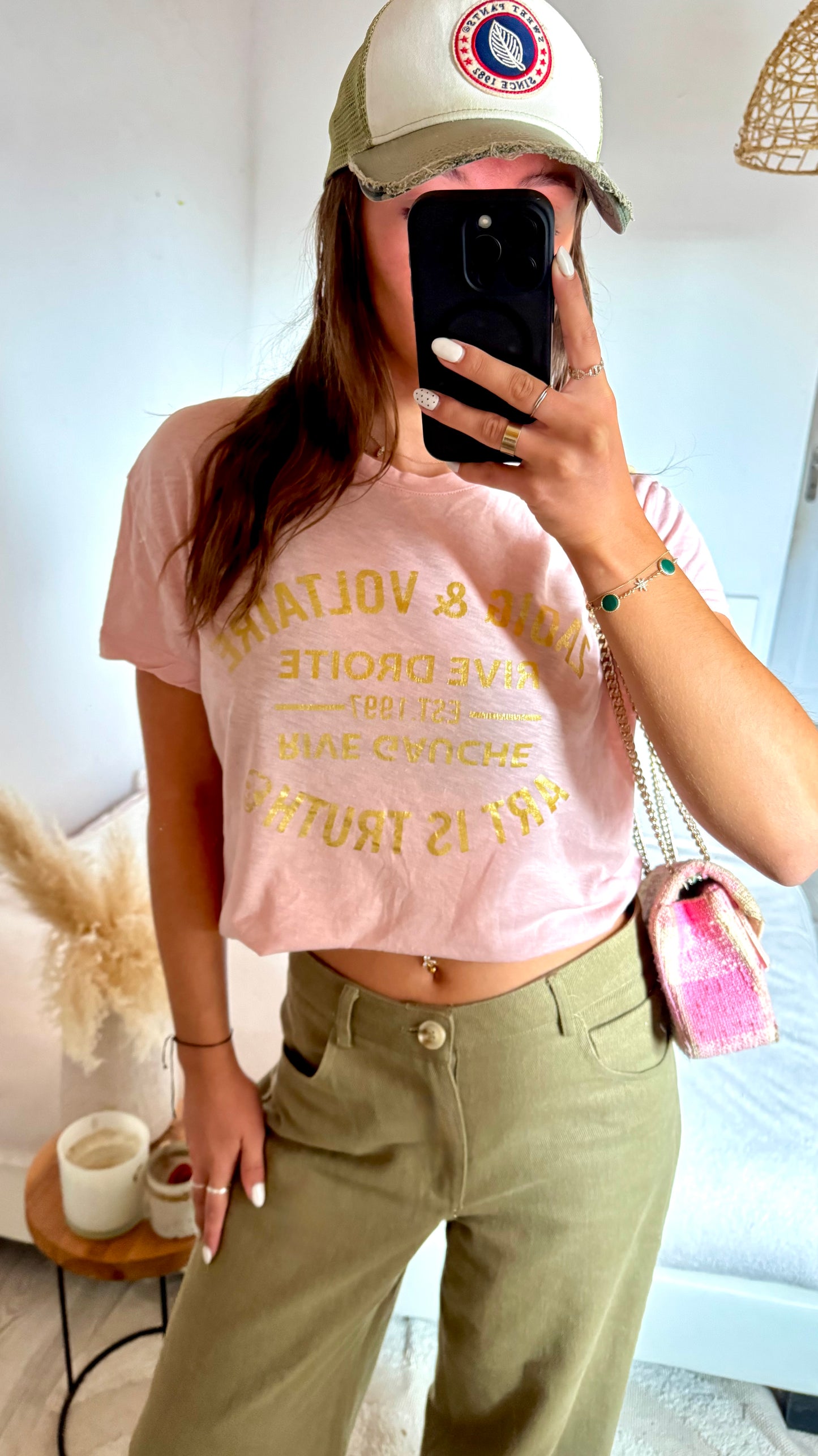T-shirt rose et doré Zadig & Voltaire - S