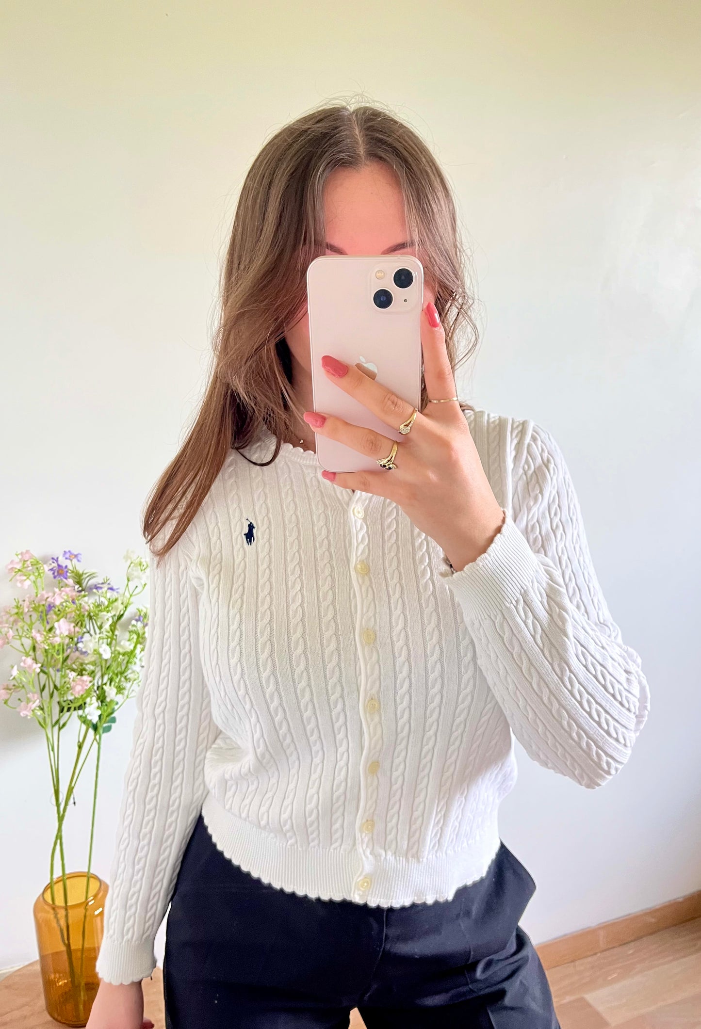 Gilet torsadé blanc Ralph Lauren - XS