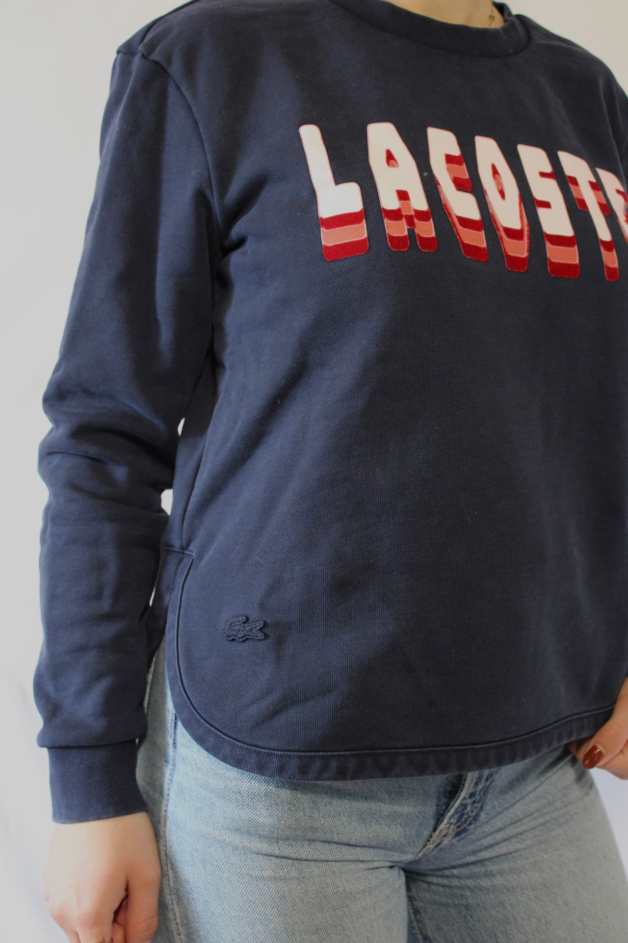 Pull bleu marine Lacoste - S