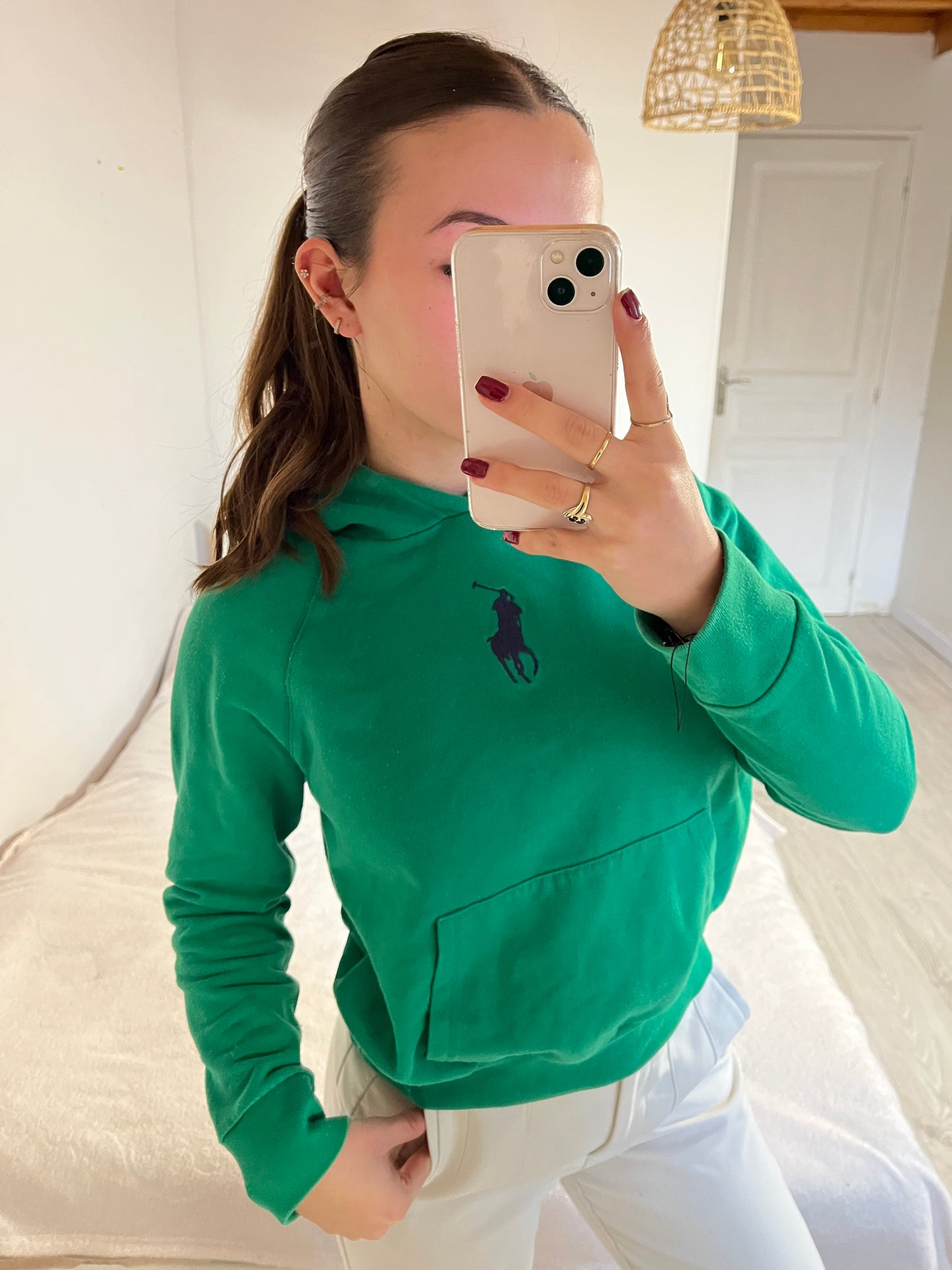 Sweat à capuche vert Ralph Lauren - S