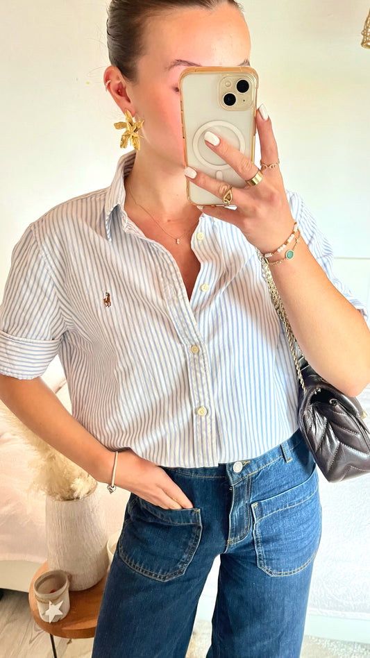 Chemise manches courtes rayée Ralph Lauren - L