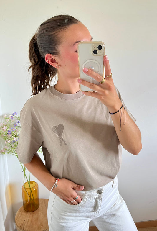 T-shirt beige Ami Paris - XS homme / M femme