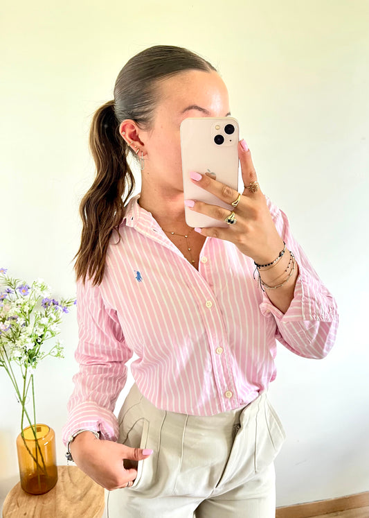Chemise rayée rose Ralph Lauren - S