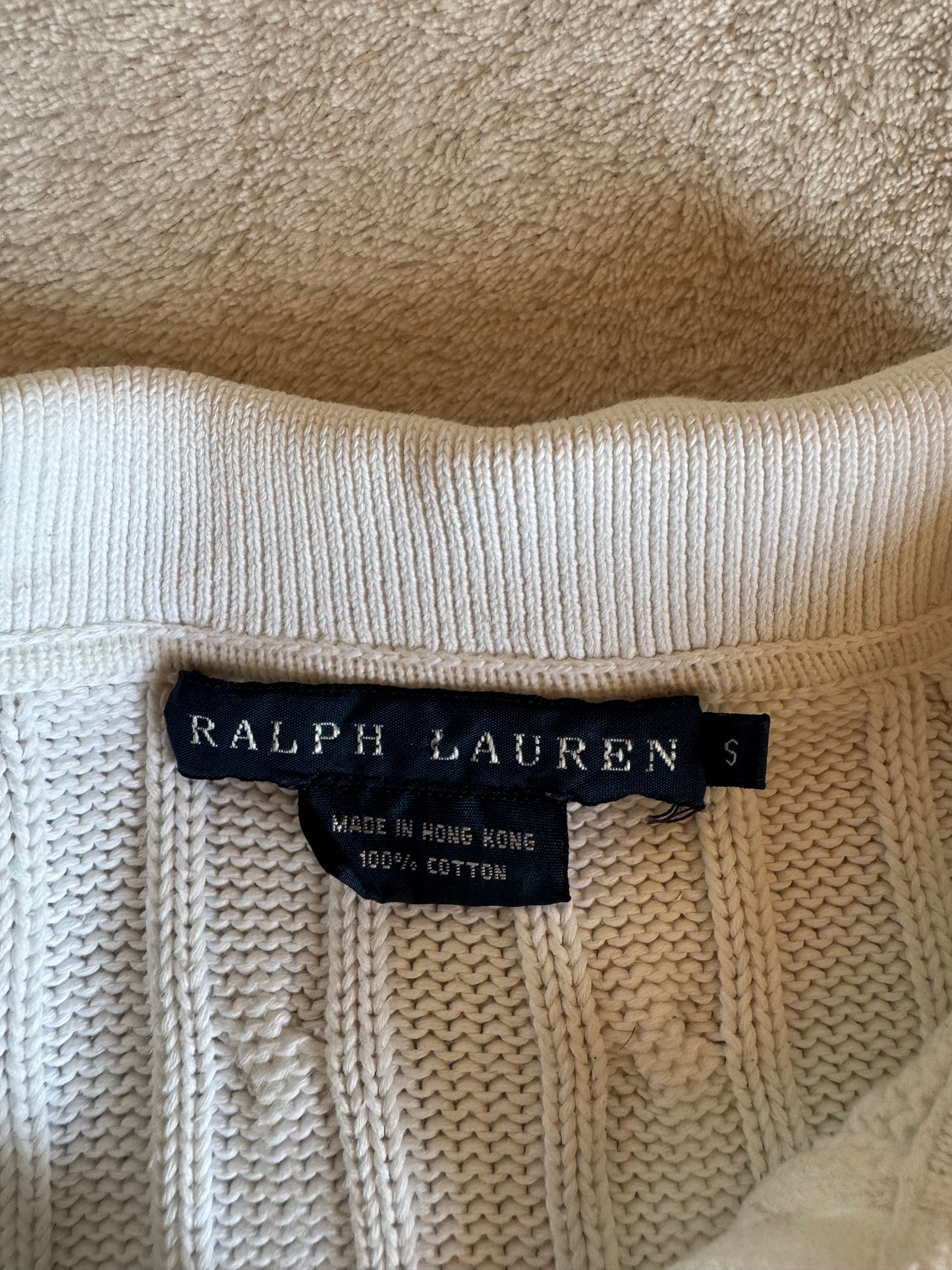 Polo torsadé blanc Ralph Lauren - S
