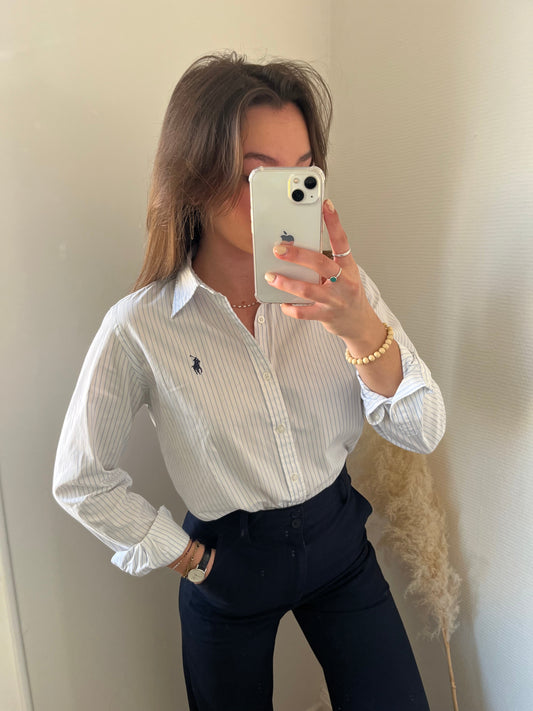 Chemise blanche rayée Ralph Lauren - M