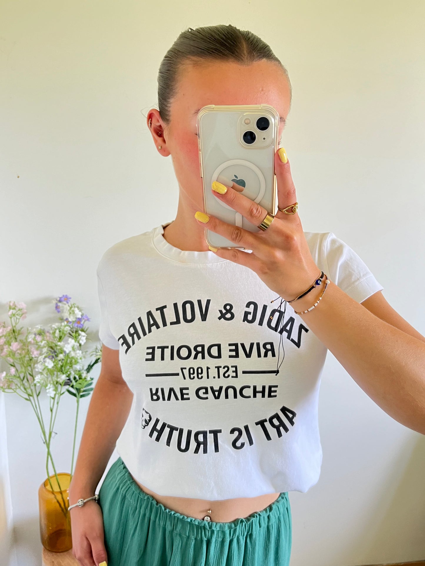 T-shirt blanc col rond Zadig & Voltaire - XS et S