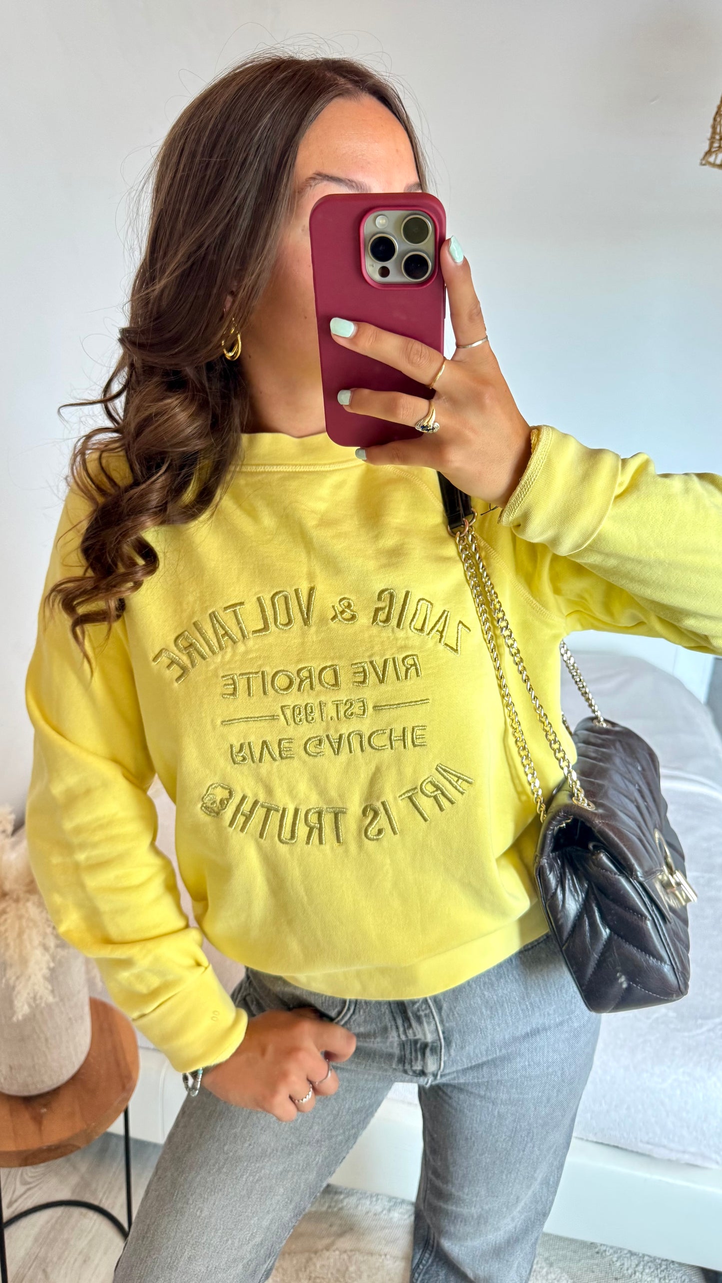 Sweat col rond jaune Zadig & Voltaire - M