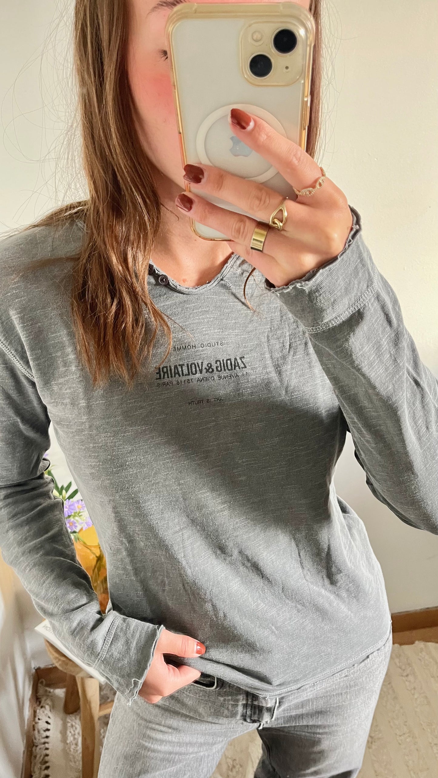 Pull léger gris chiné Zadig & Voltaire gris - S