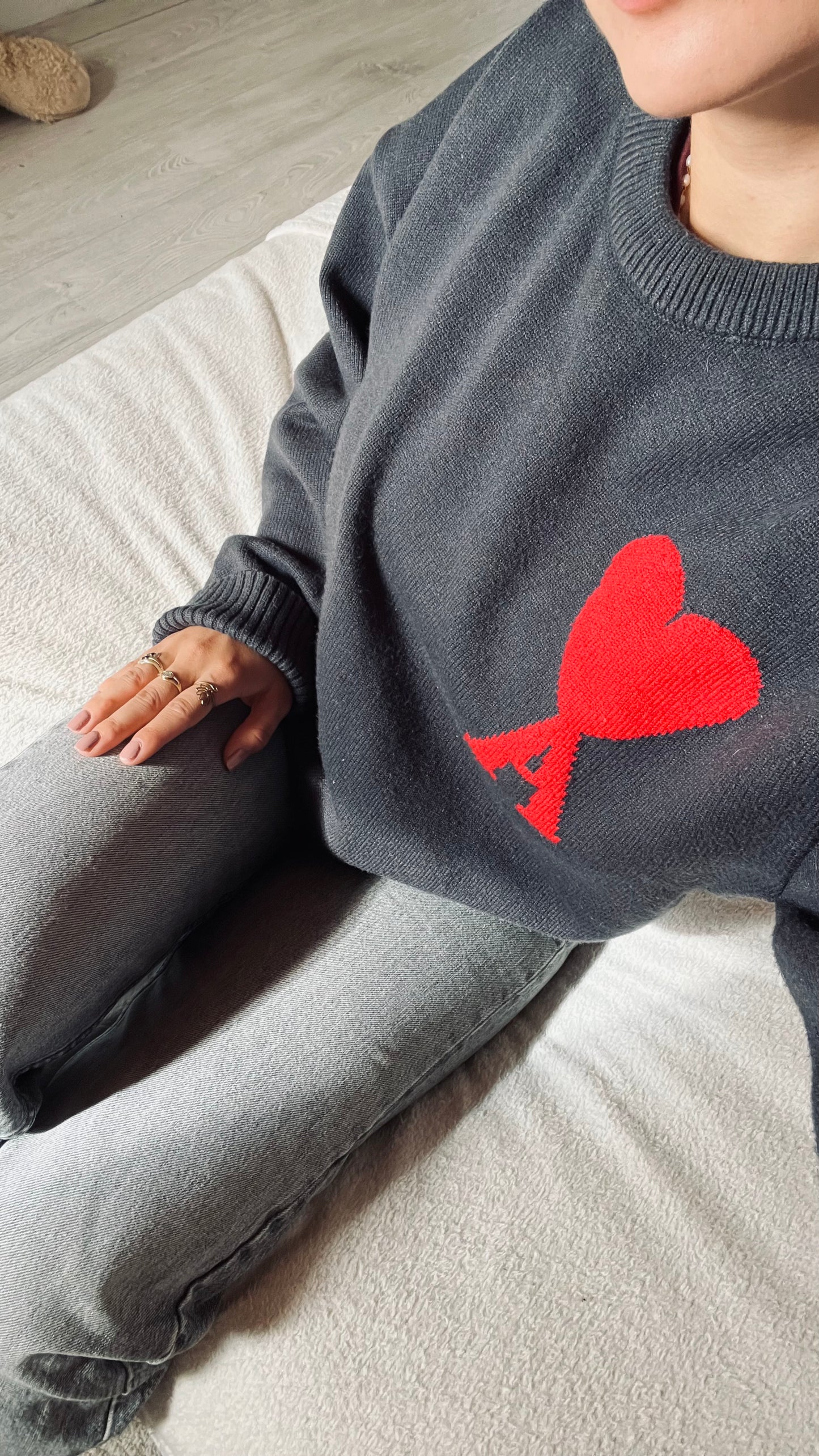 Pull gris cendré Ami Paris - M