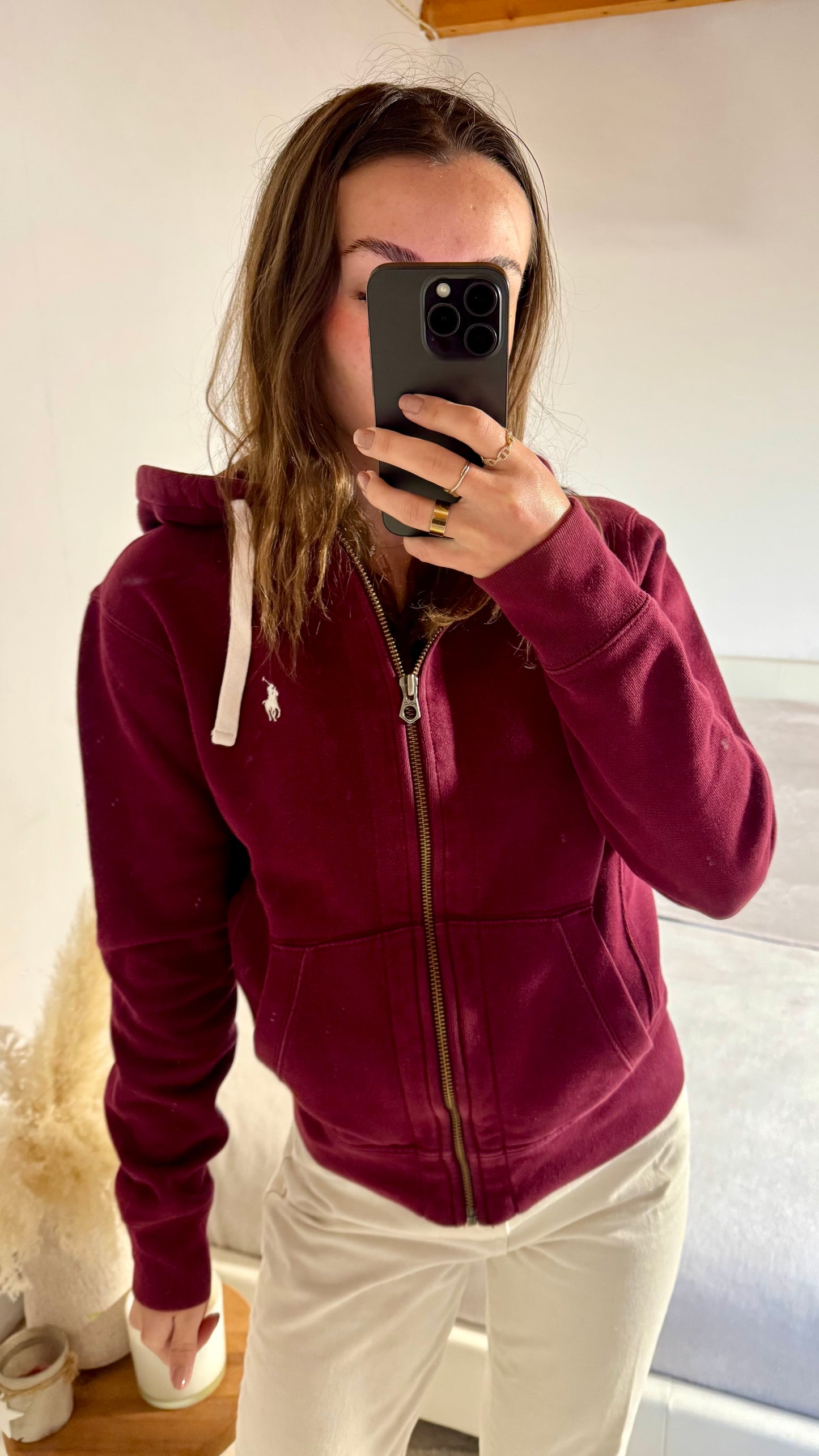 Veste à capuche bordeaux Ralph Lauren - XS homme / S femme