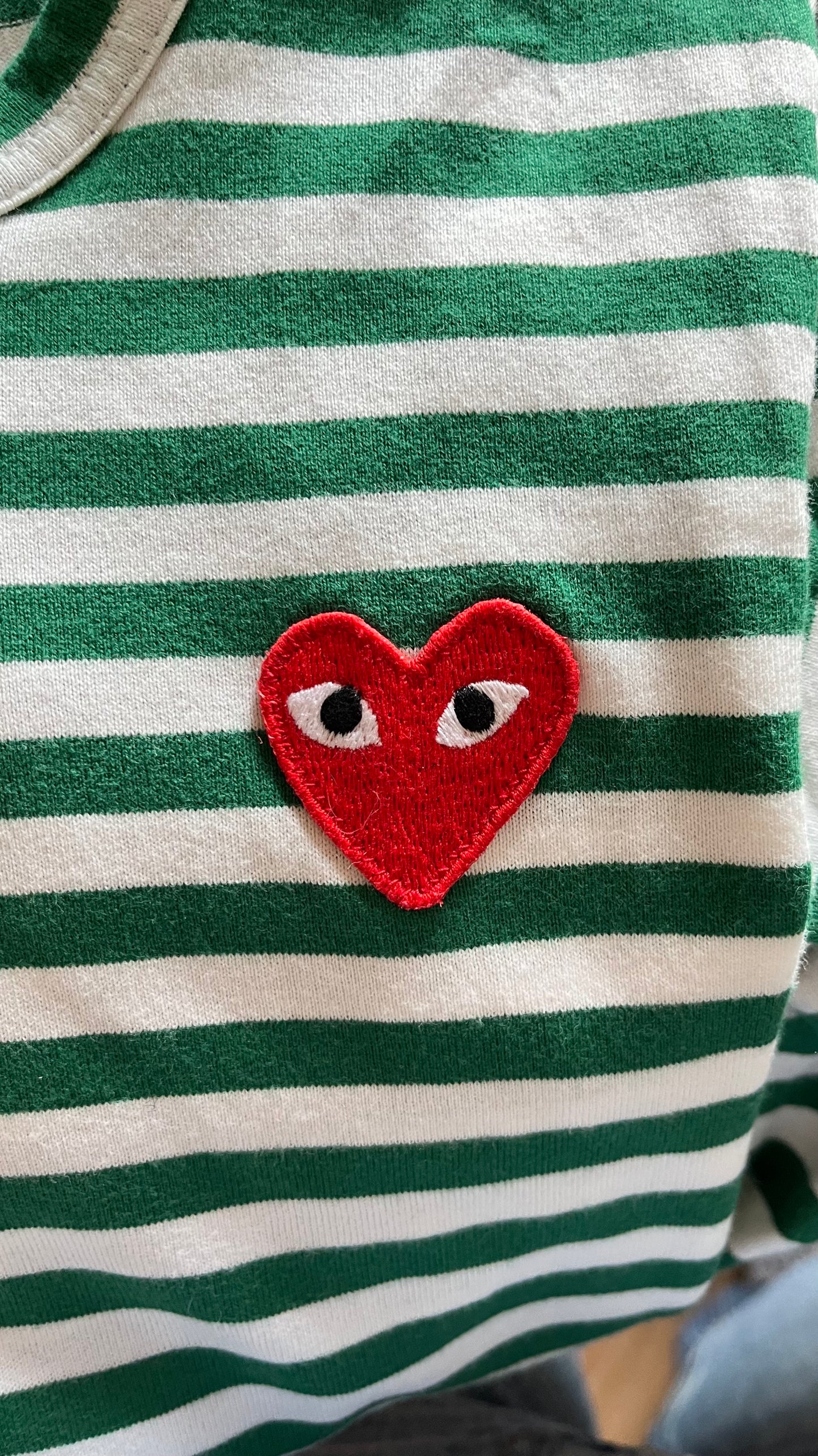 Pull marinière vert Comme Des Garçons - S