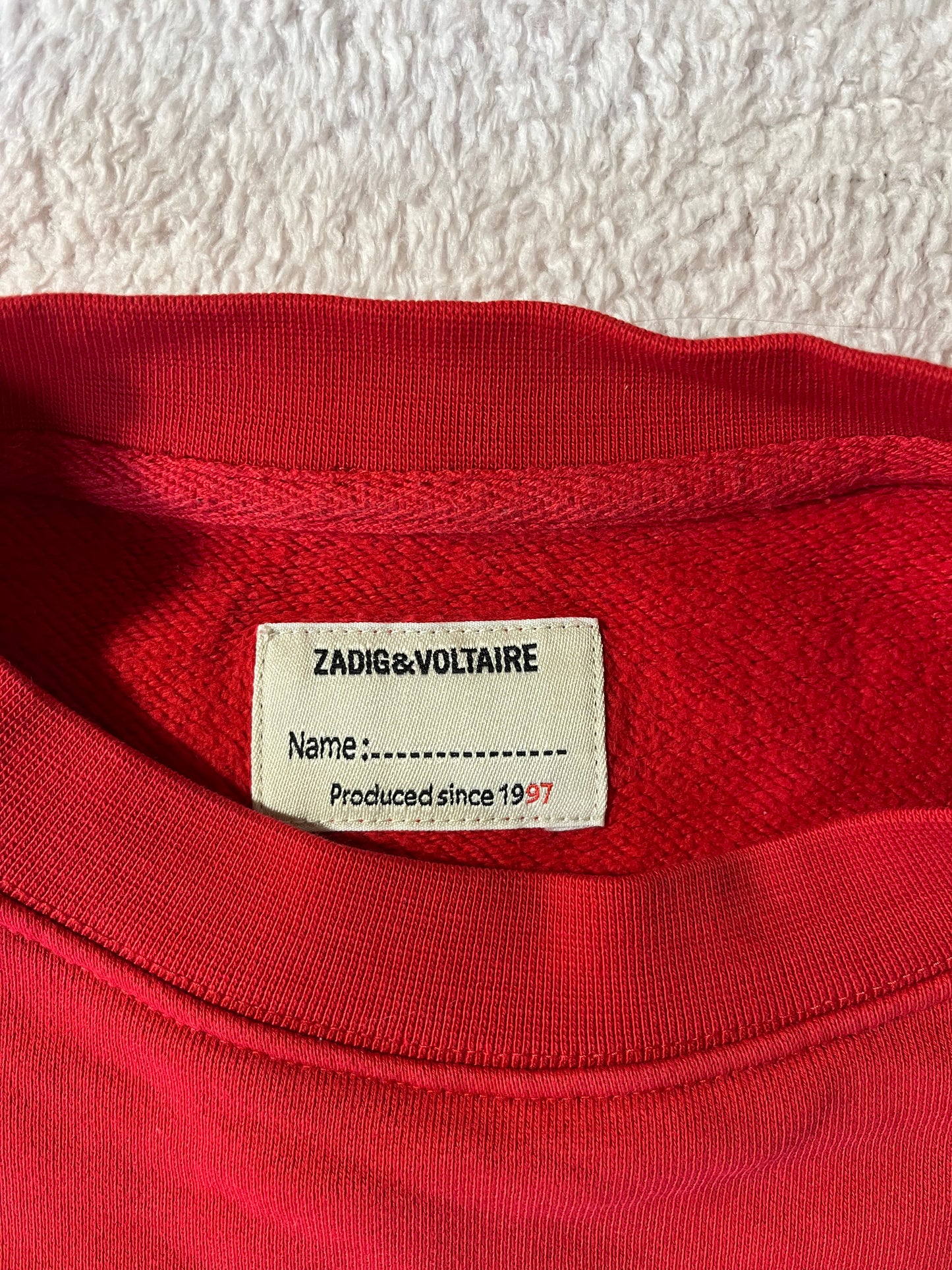 Sweat col rond rouge Zadig & Voltaire - S