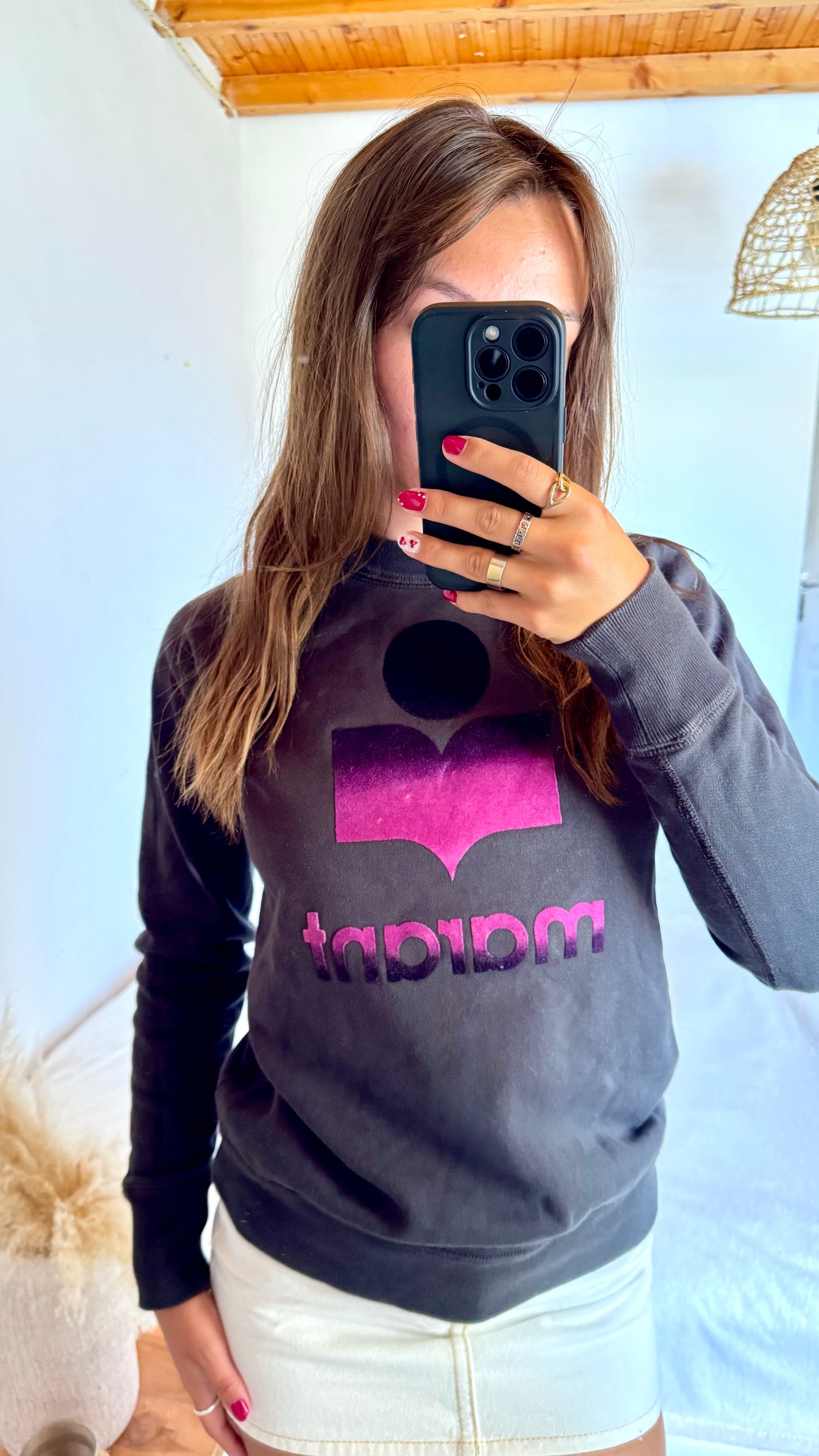 Sweat gris et violet Isabel Marant - S