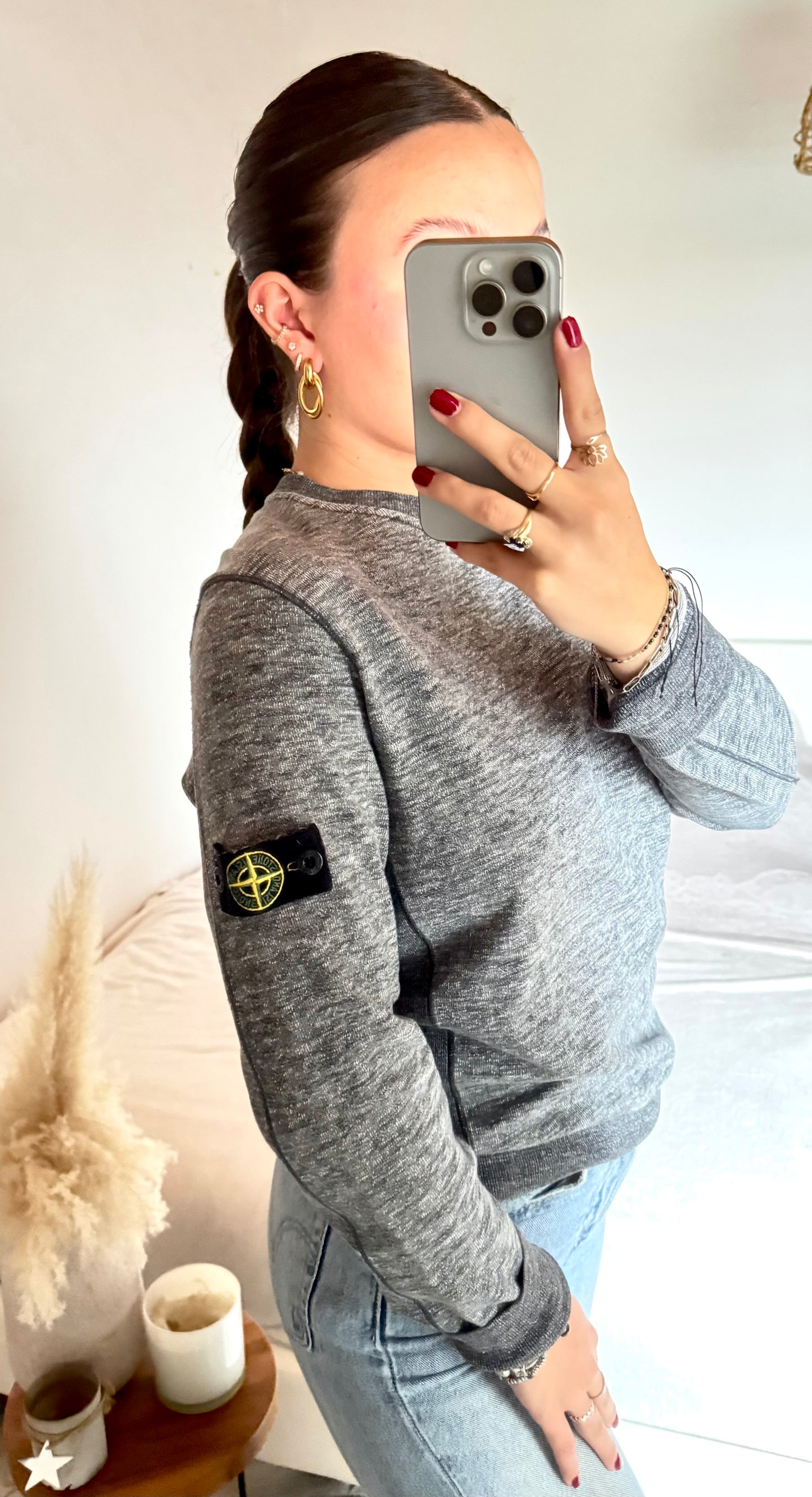 Pull gris chiné Stone Island - S