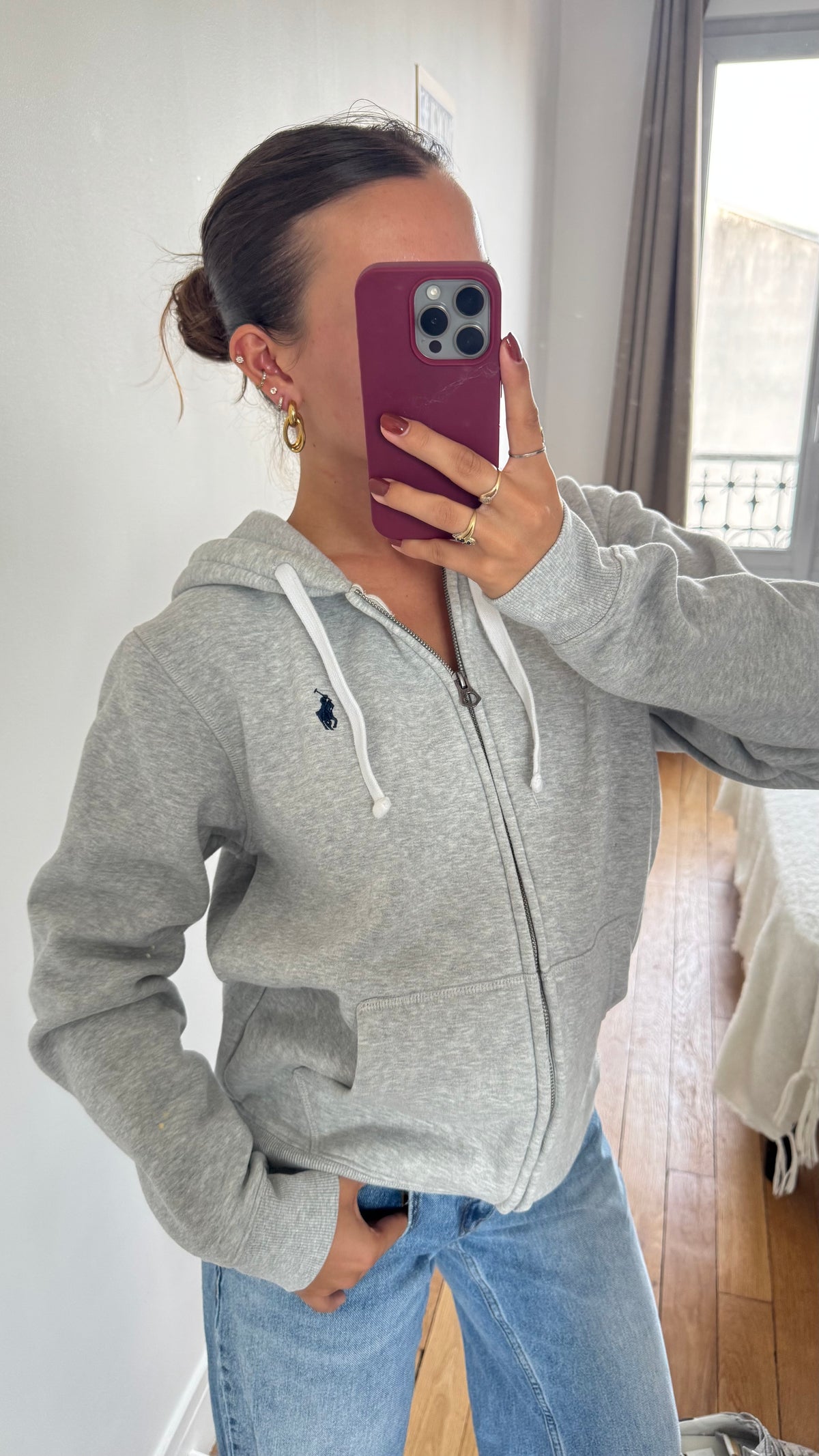 Gilet zippé gris Ralph Lauren - M