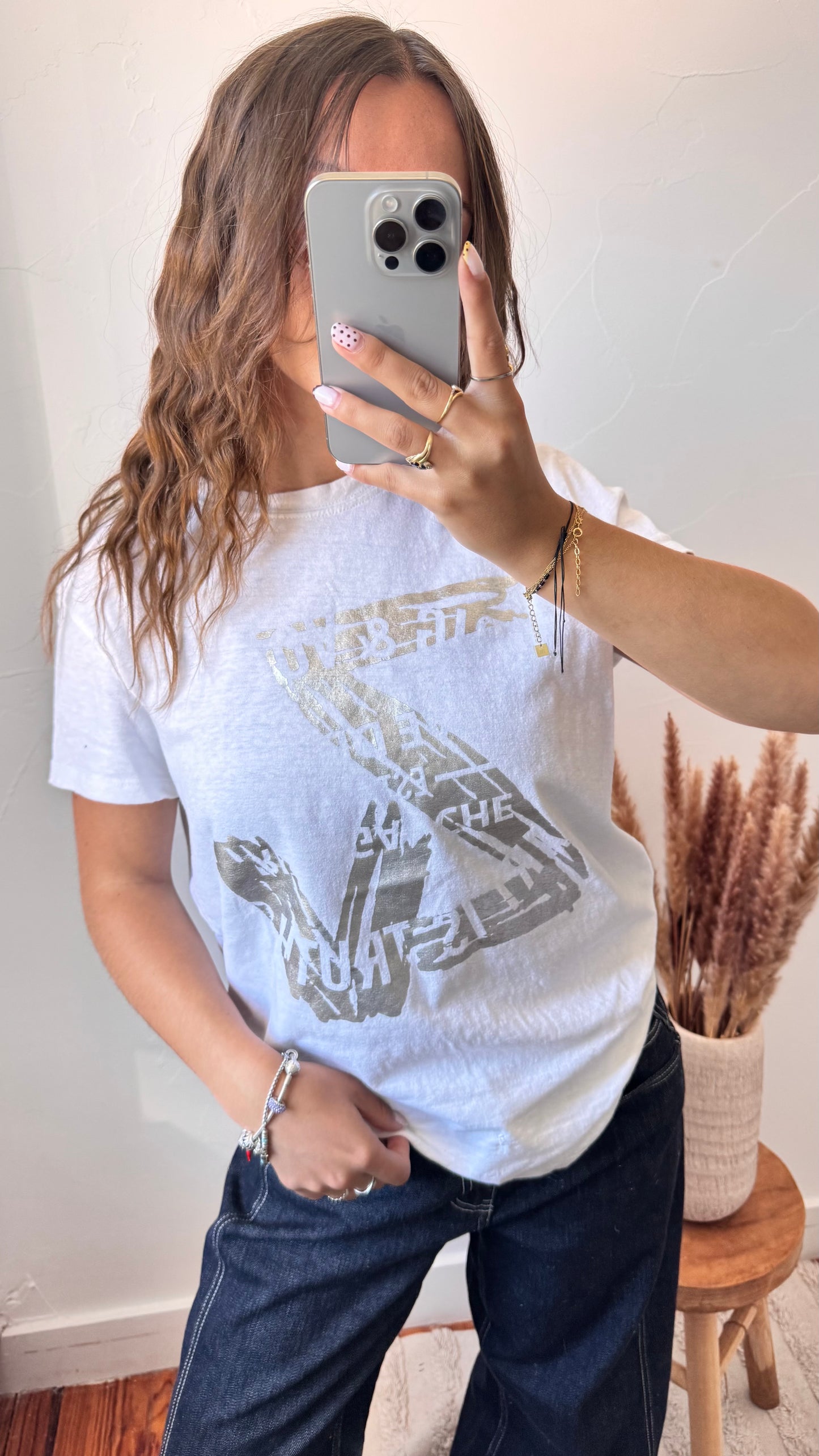 T-shirt blanc logo argenté Zadig & Voltaire - M