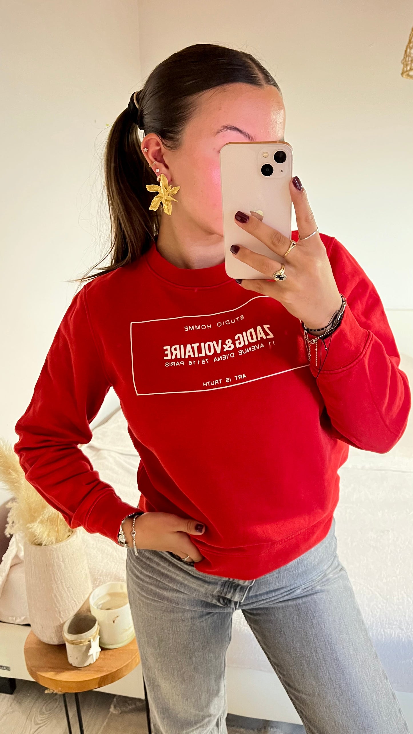 Sweat col rond rouge Zadig & Voltaire - S