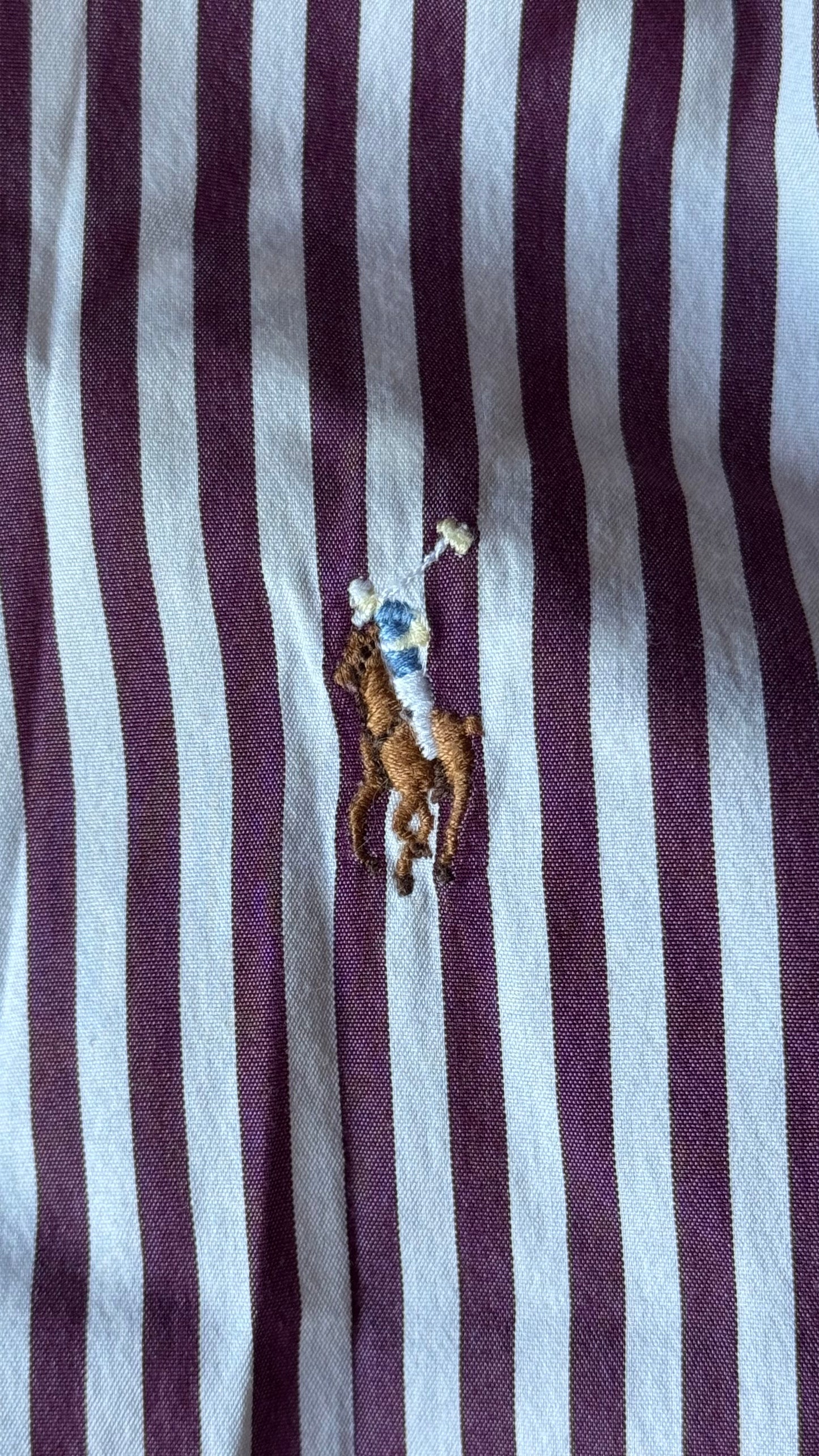 Chemise rayée bordeaux Ralph Lauren - XS